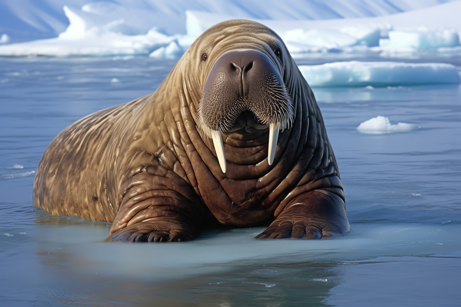 Adult male Walrus, Pinniped texture, Arctic mammal, Marine Ivory, Walrus optic feature, HD Desktop Wallpaper