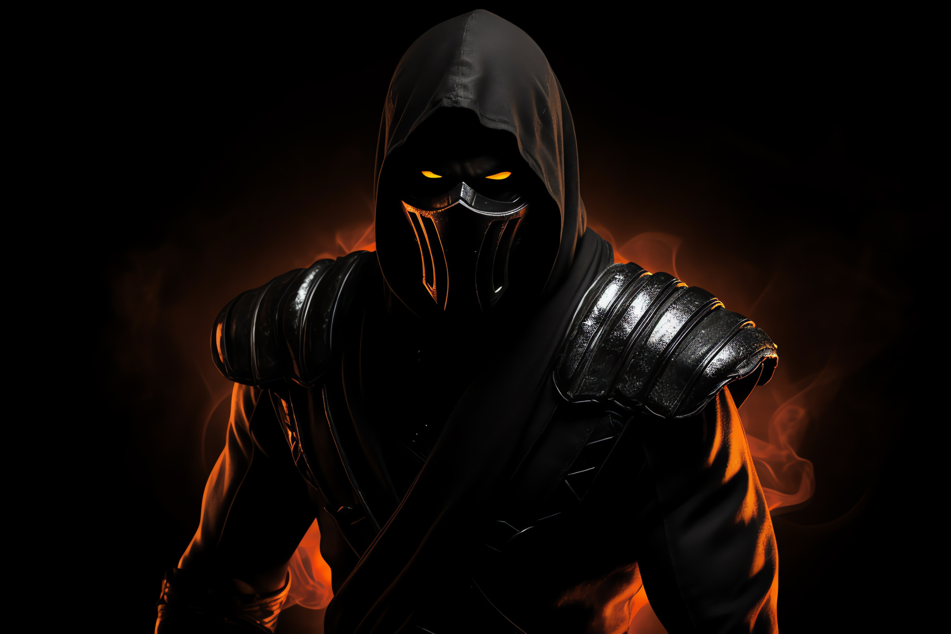 Noob Saibot figure, Mortal Kombat fighter, Stealth combatant, Dark combat gear, Fighting game genre, HD Desktop Image