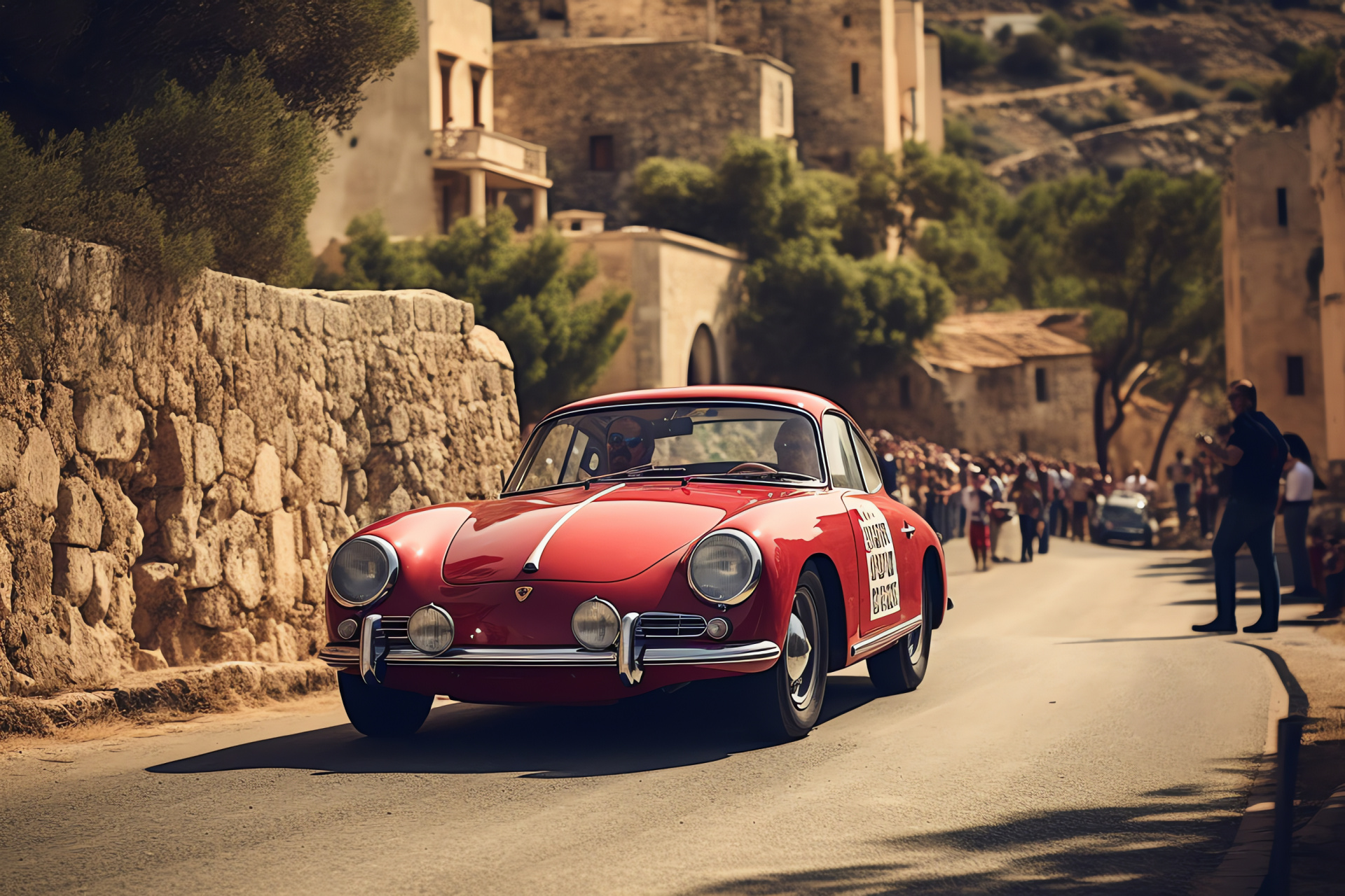 Porsche 356 Targa Florio, Carrera 2 GT racing, Serpentine mountains, Car enthusiast assembly, HD Desktop Wallpaper