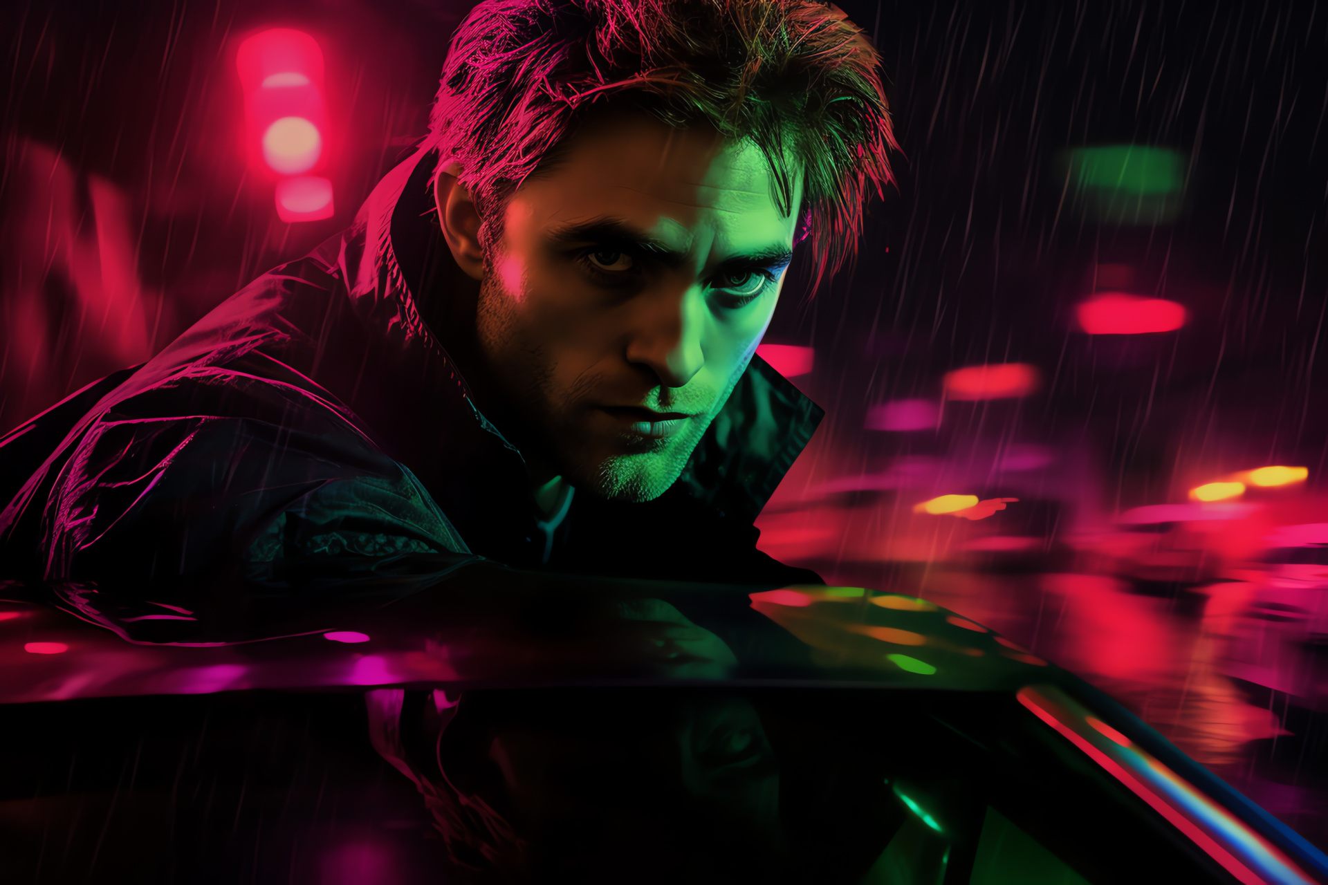 Rob Pattinson actor, Batman persona, superhero movie, Gotham City, cinematic drama, HD Desktop Image