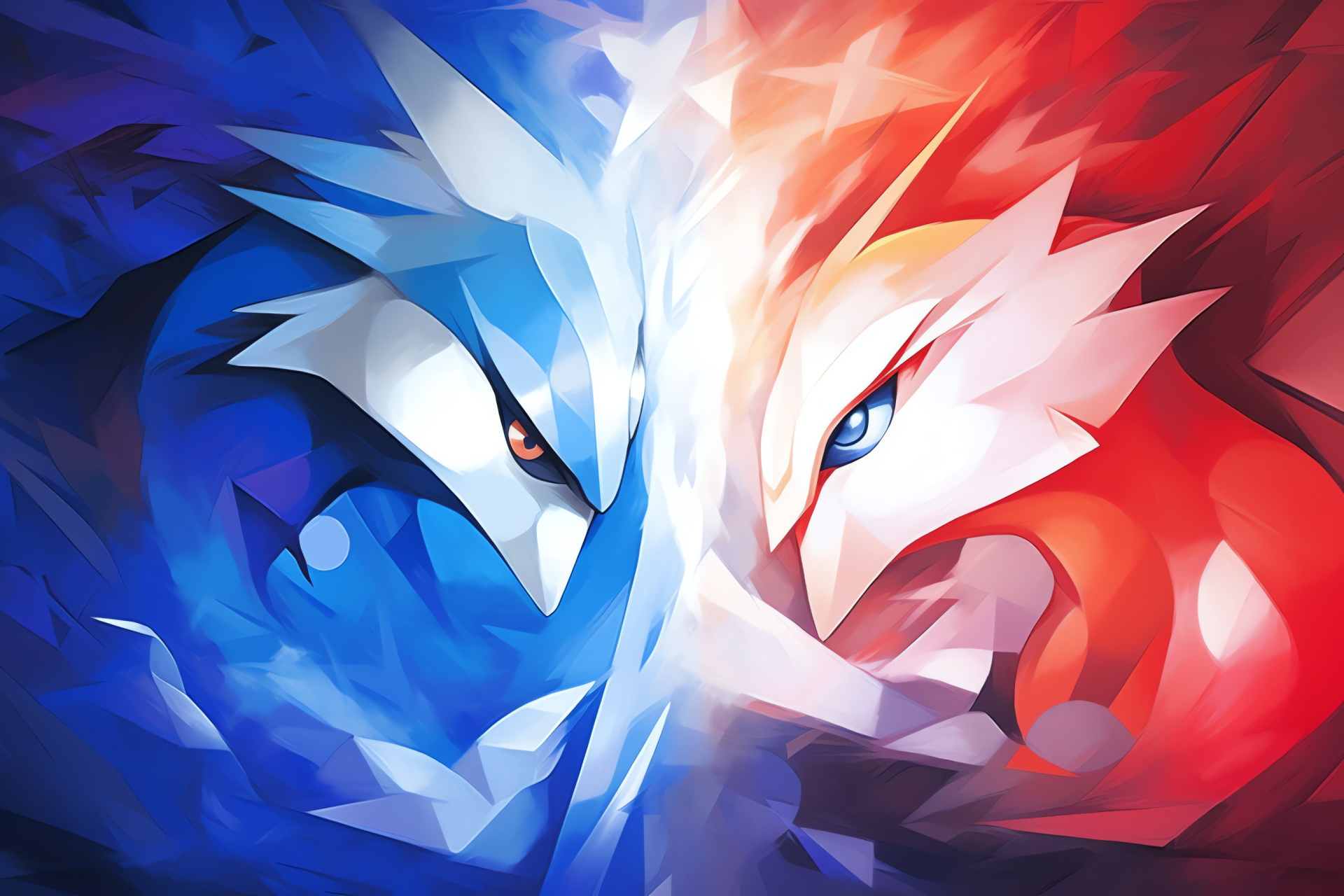 Eon Pokemon Latios and Latias, Legendary siblings, Red and blue contrast, Game mythology, Twin dragons, HD Desktop Wallpaper