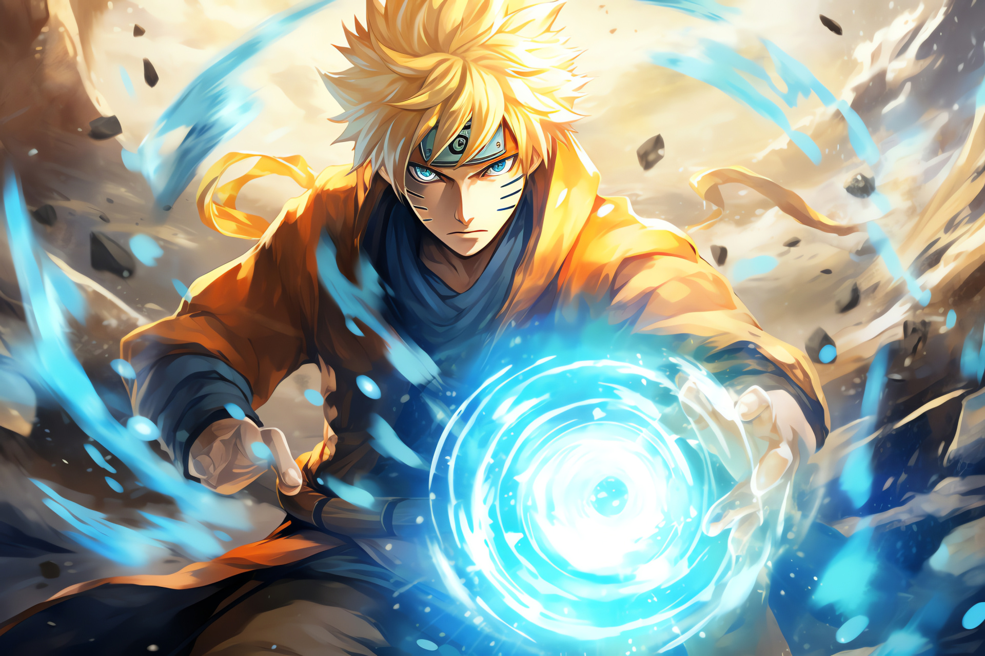 Naruto Uzumaki, Signature Rasengan, Chakra manipulation, Combat technique, Shonen protagonist, HD Desktop Wallpaper