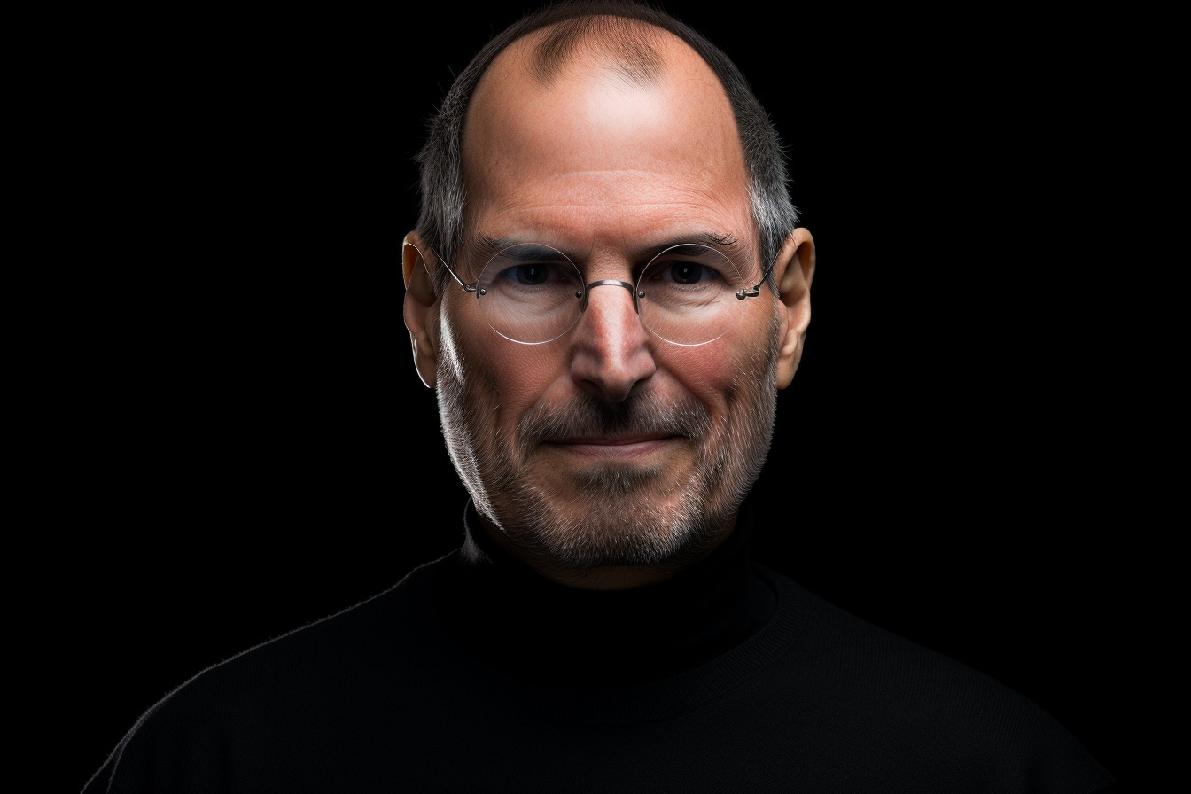 Steve Jobs, Signature outfit, Corporate luminary, Penetrating look, Inspirational entrepreneur, HD Desktop Wallpaper