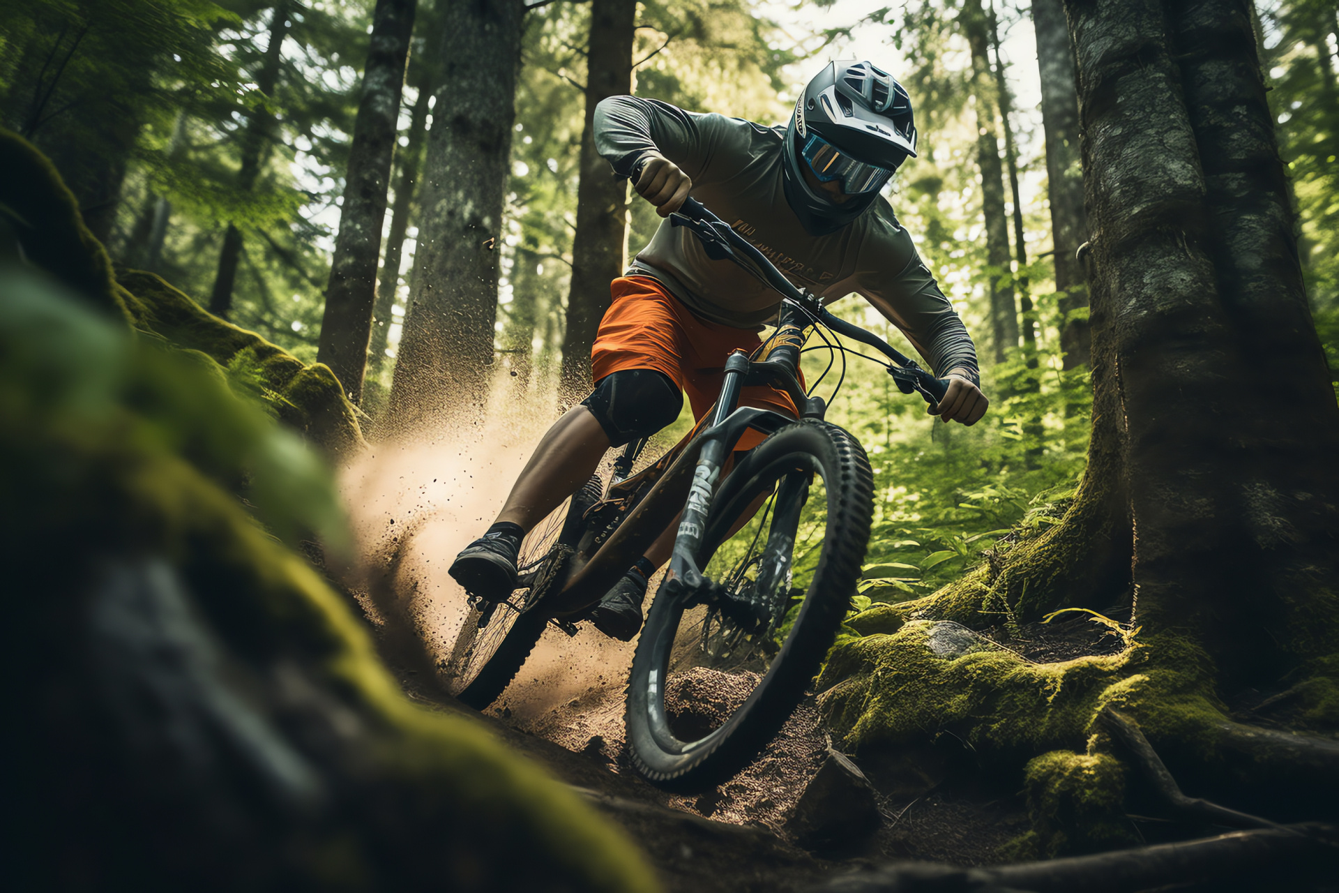 Mtb wooden stunts, Skillful maneuvers, Forested bike park, Whistler summer rides, Biking enthusiasm, HD Desktop Wallpaper