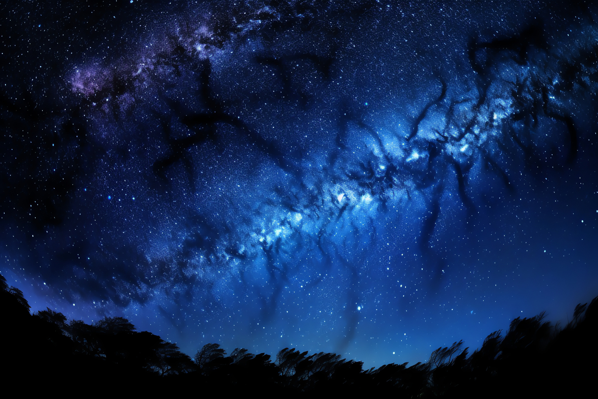 Milky Way vista, Galactic composition, Spiral celestial structure, Star-filled sky, Astronomical beauty, HD Desktop Image