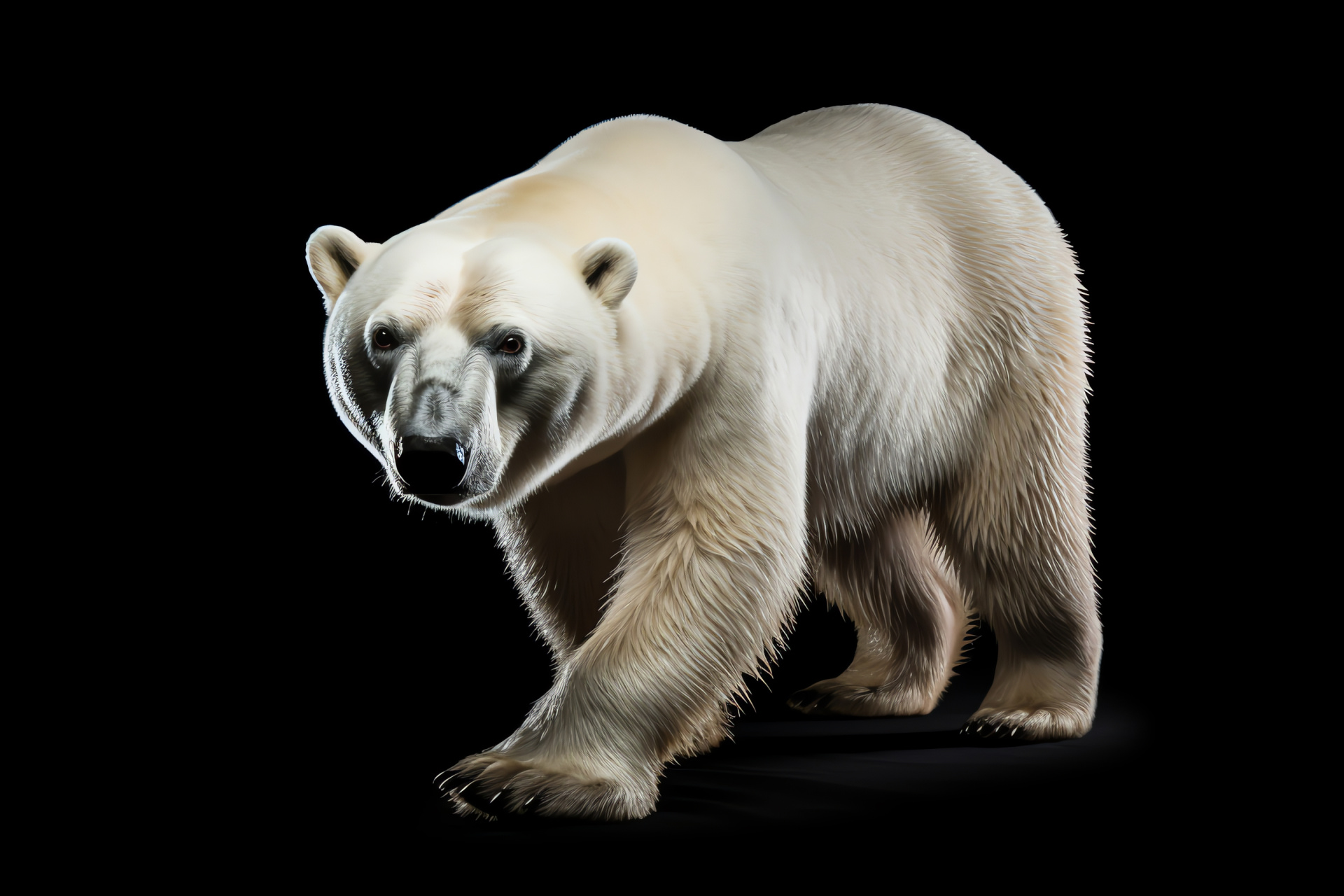 Ivory bear fur, Northern polar species, Solitary Polar Bear, Tundra bear habitat, Bear solitude, HD Desktop Image