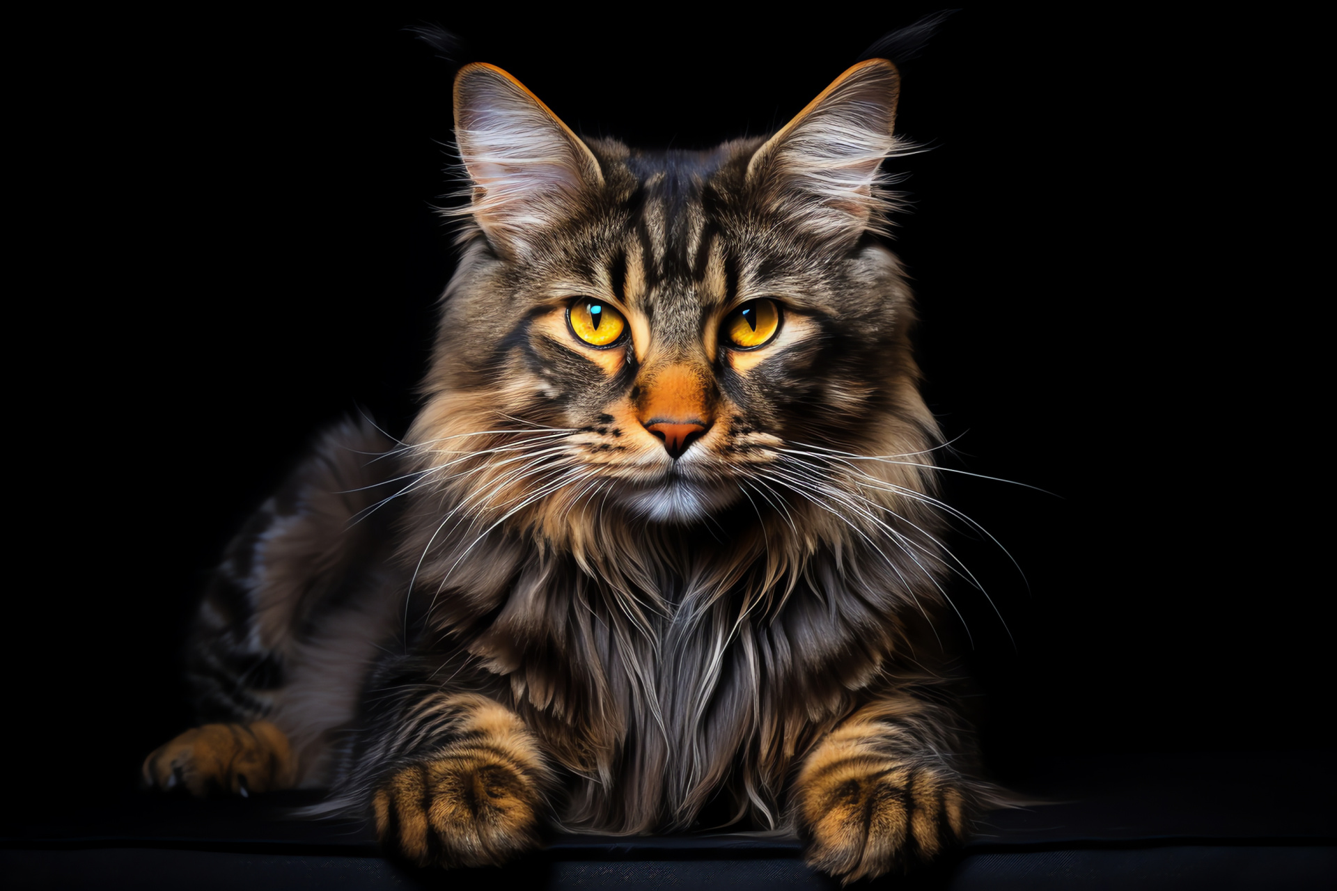 Feral feline, Feline gaze, Sunlit tresses, Wild mane waves, Majestic stance, HD Desktop Wallpaper