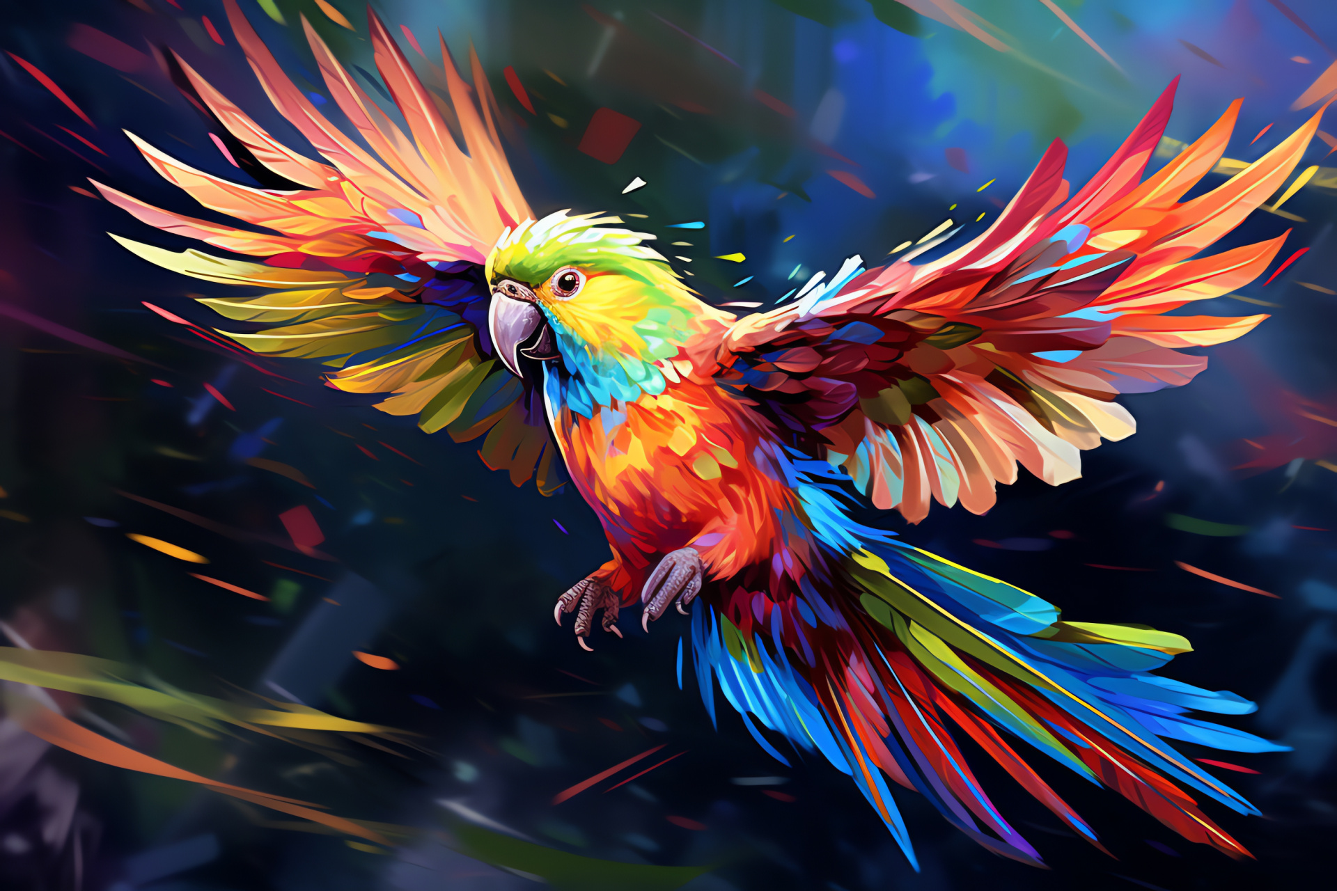Rainbow parakeet, exotic birds, aviary habitats, bird flight, animal energy, HD Desktop Wallpaper