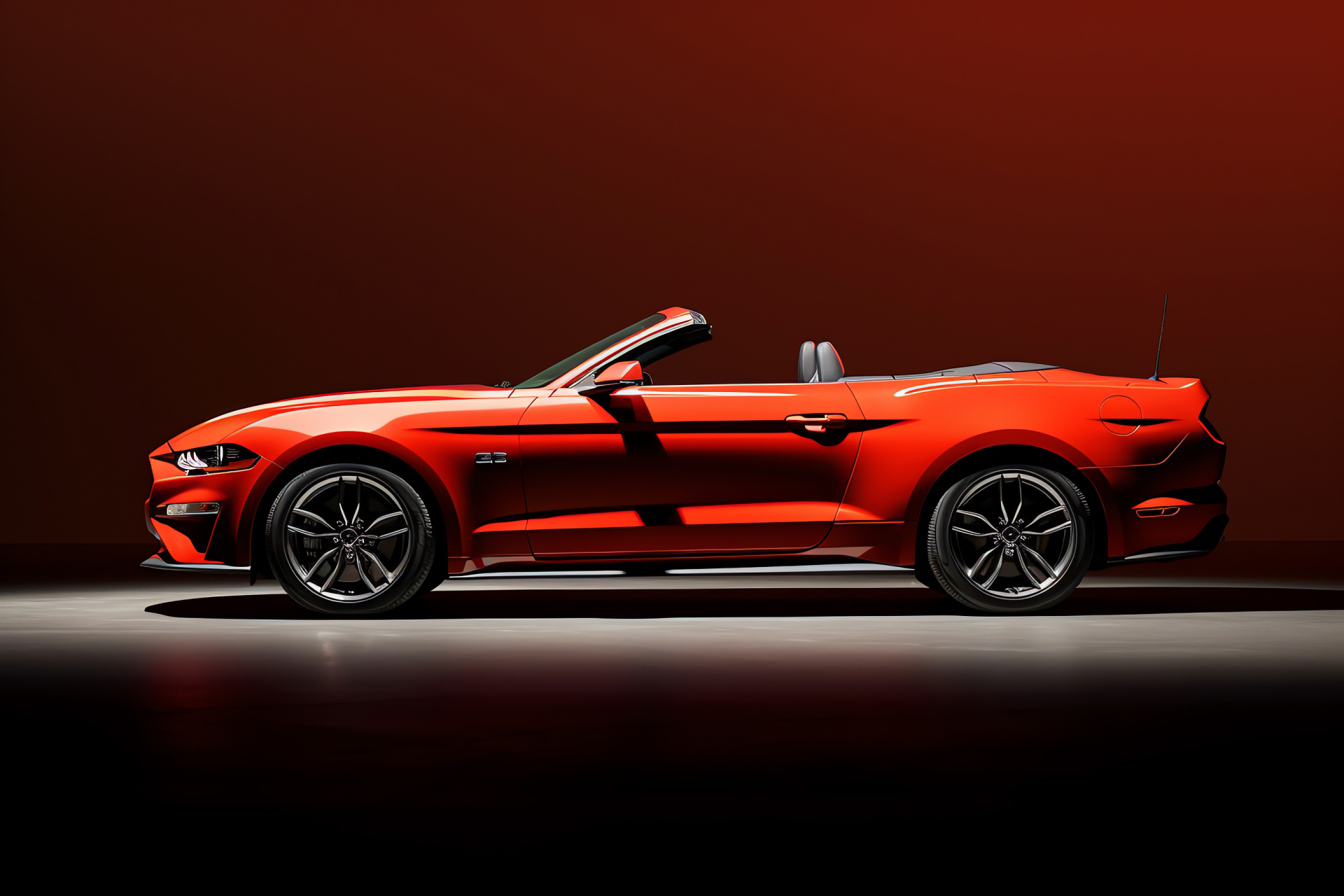 Stylized auto art, Two-tone simplicity, Sleek Mustang profile, Automotive purity, Car design lines, HD Desktop Image