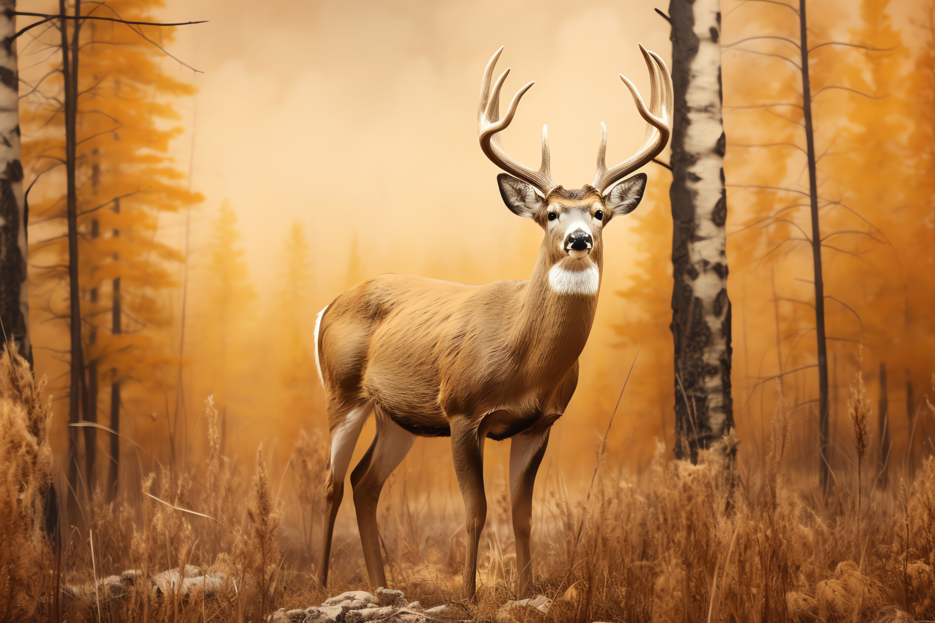 Whitetail Deer, Odocoileus virginianus, Stag, Doe, Fawn, HD Desktop Wallpaper