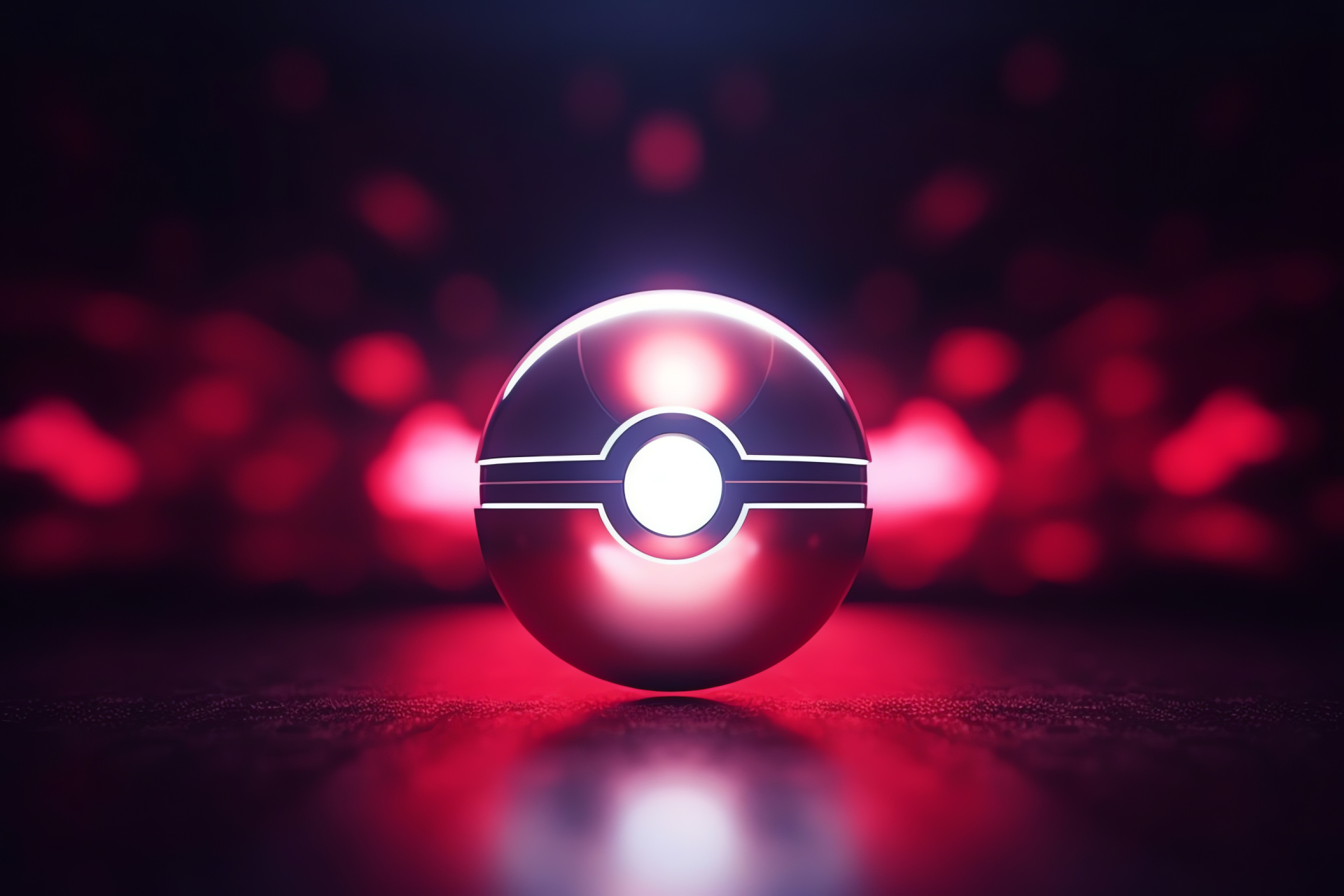 Pokeball accessory, multiple hues, spherical icon, contrast pattern, recognizable button, HD Desktop Wallpaper