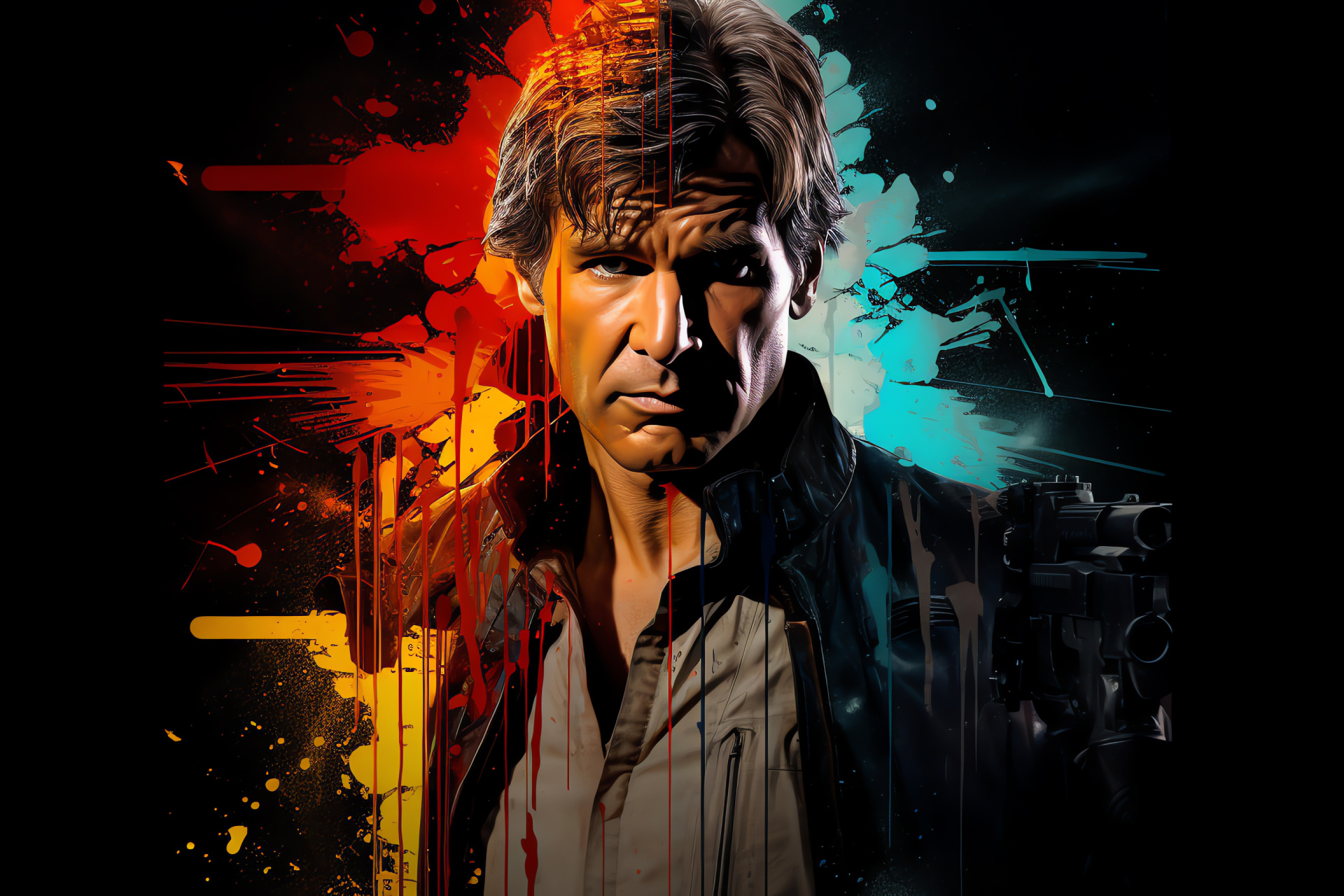 Han Solo, iconic Rebel, blaster wielder, Millennium Falcon pilot, Star Wars saga, HD Desktop Wallpaper