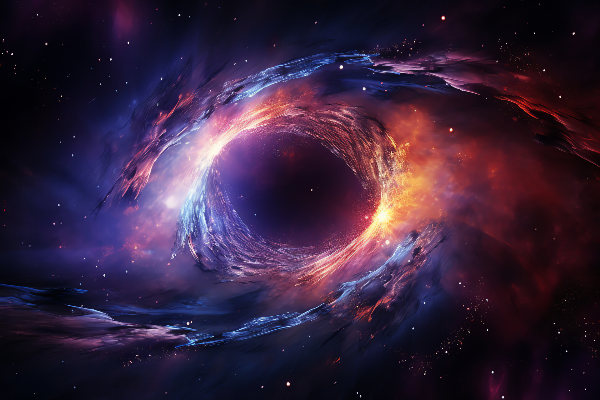 Space wormhole, Theoretical physics phenomenon, Warp in spacetime, Interstellar passage, Sci-fi concept, HD Desktop Image