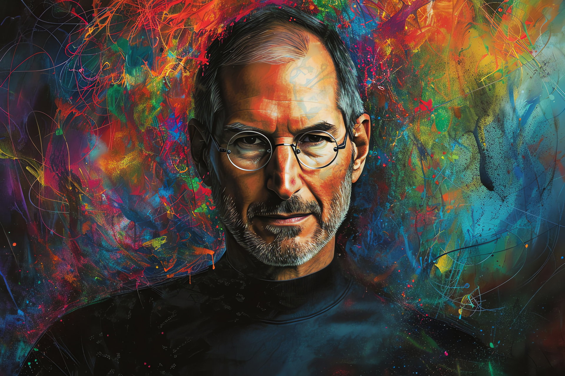 Apple visionary Jobs, Founder's calm demeanor, Innovative tech, iMac revolution, Jobs' legacy, HD Desktop Image