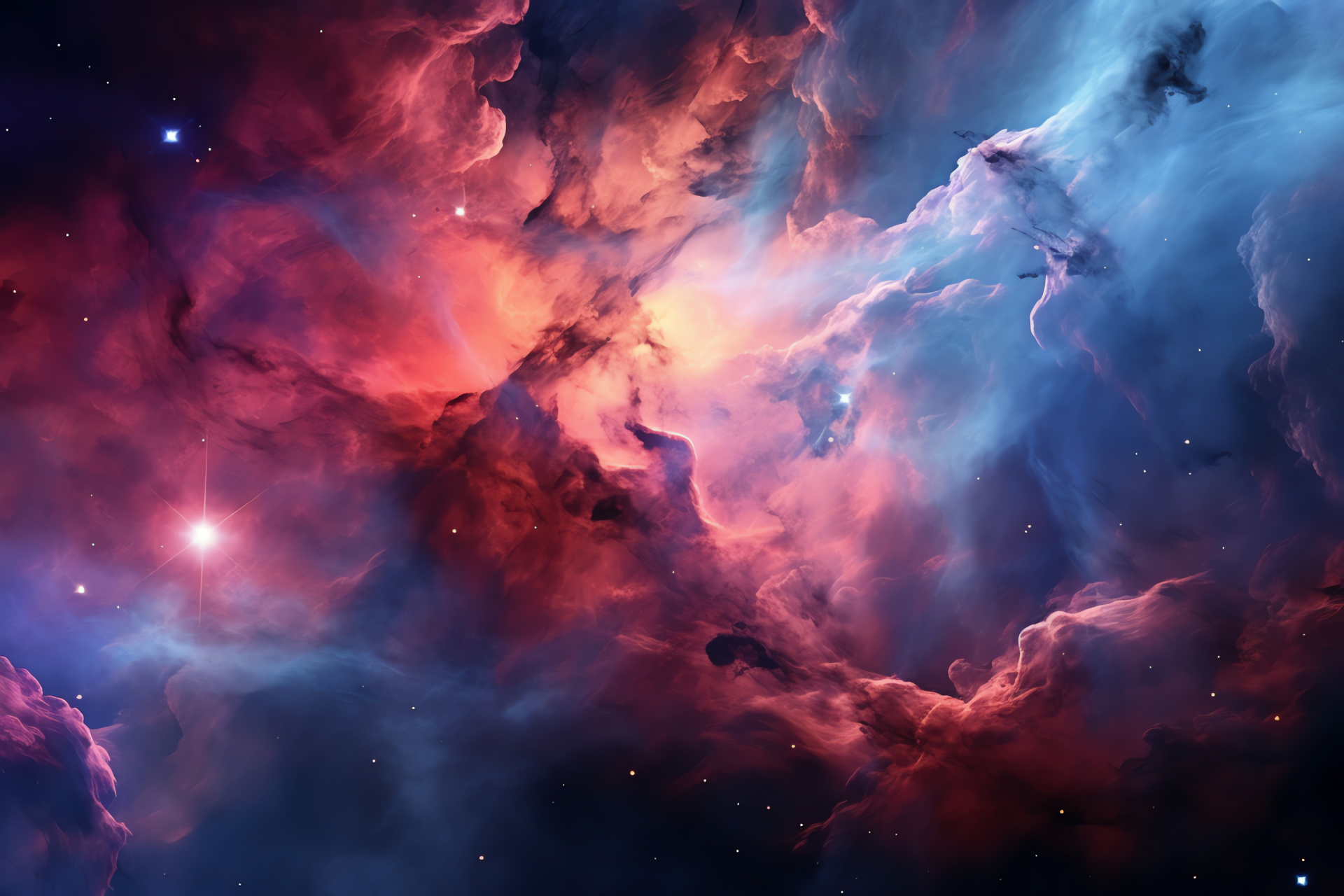 Omega Nebula, Star clusters, Active star formation, Gas clouds, M17 nebula, HD Desktop Wallpaper