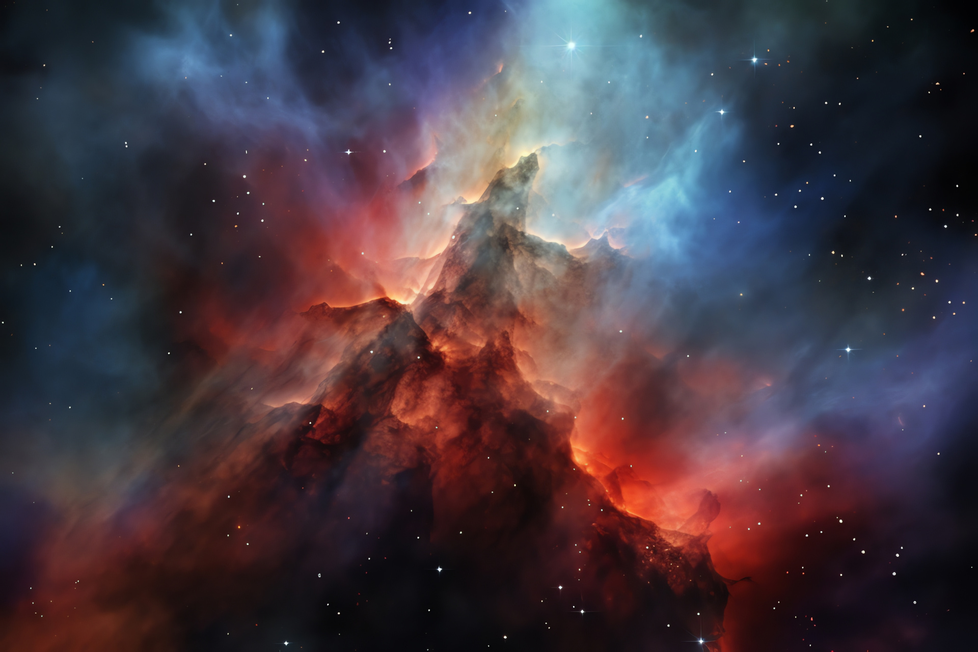 Celestial Cone, Nebula artistry, Monoceros region, Space pinnacle, Infinite cosmos, HD Desktop Image