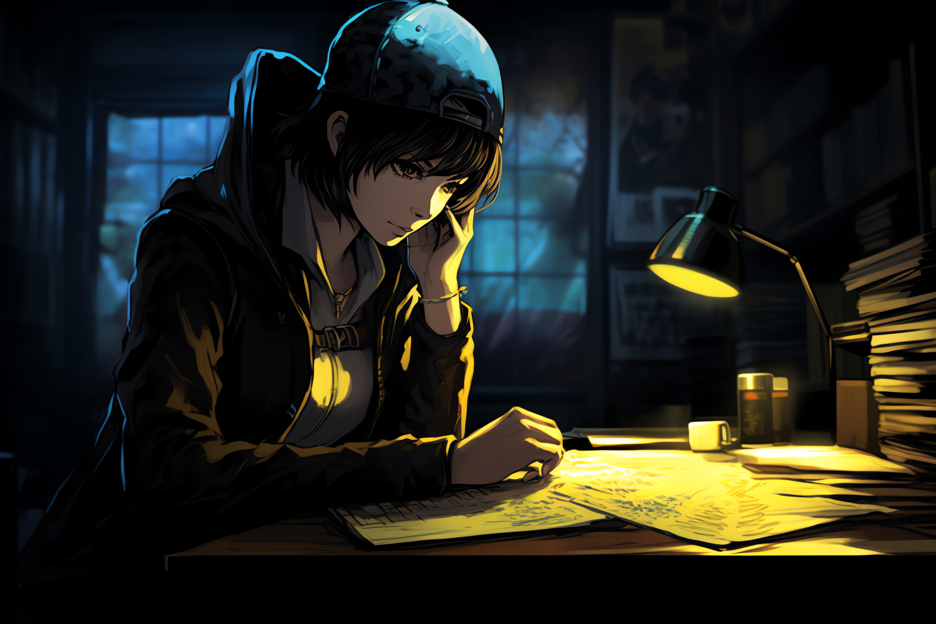 Persona 4 HD Naoto Shirogane, Firearm action scene, Encounter with shadows, Anime game sequence, Invisible adversary, HD Desktop Wallpaper