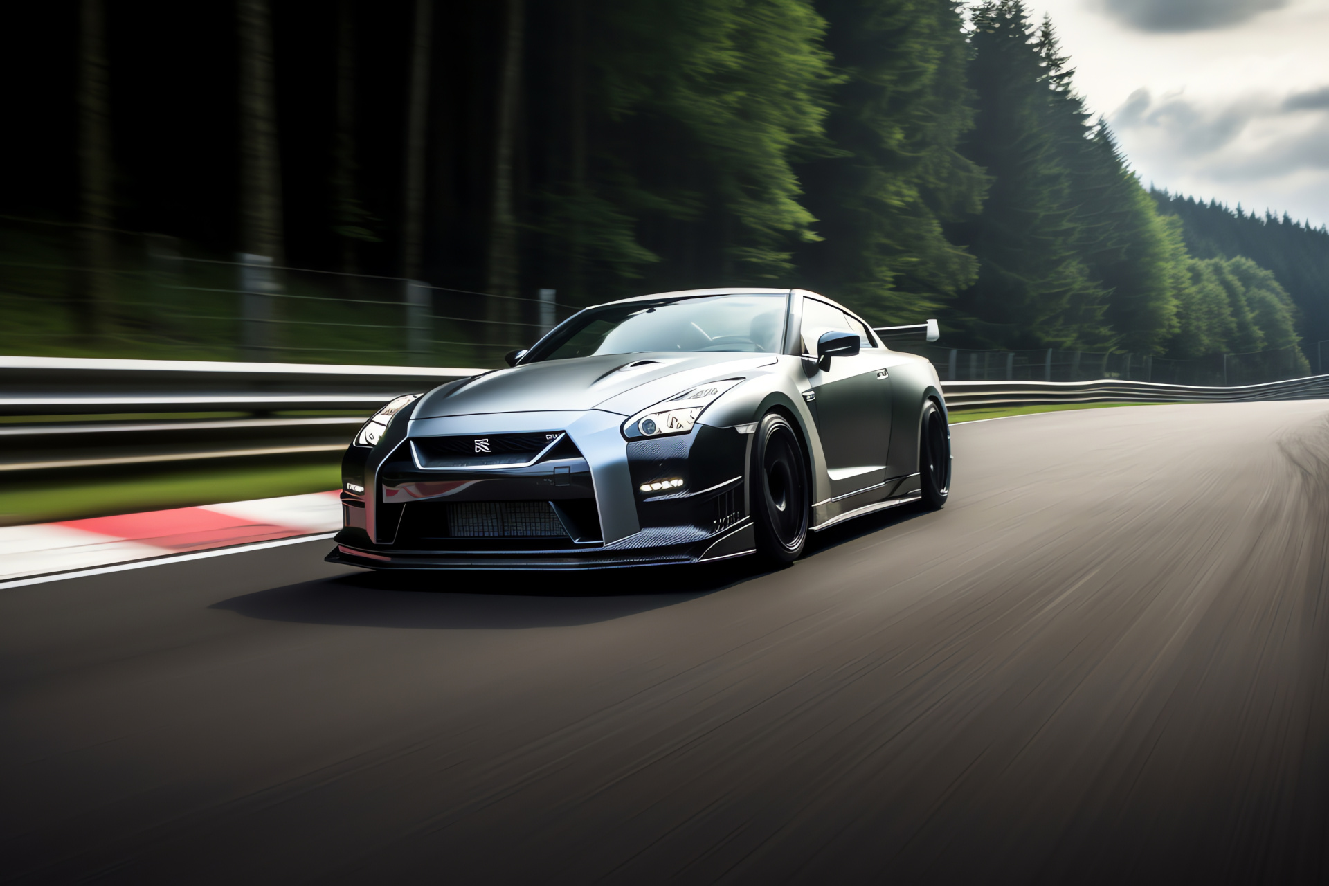 Nissan GTR R35 Track, Motorsport edition, Racing circuit, Performance upgrades, Carbon embellishments, HD Desktop Image