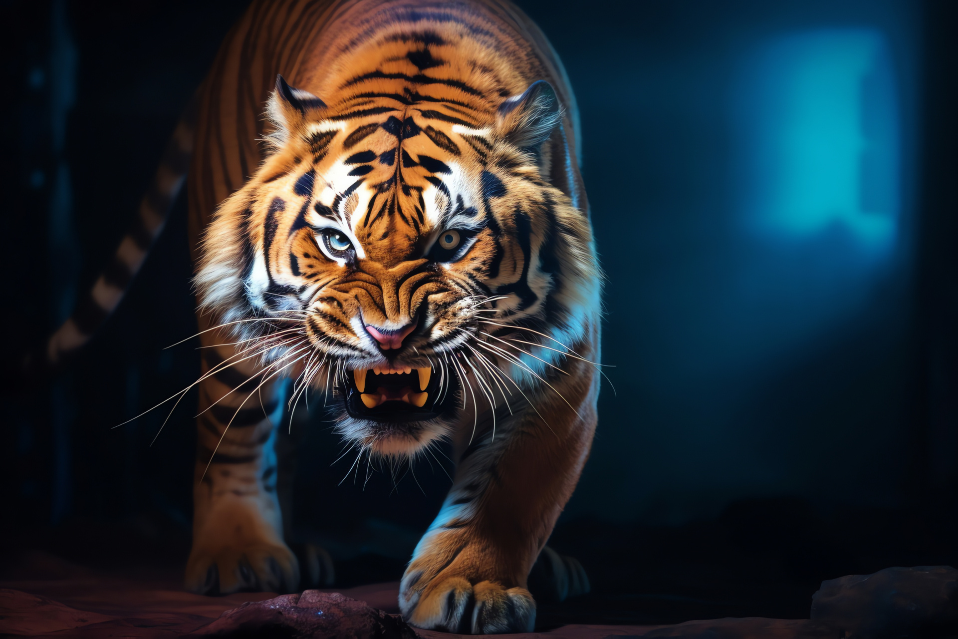 Saber Tooth Tiger, Prehistoric creature, Extinct feline, Ice Age mammal, Pleistocene era, HD Desktop Image