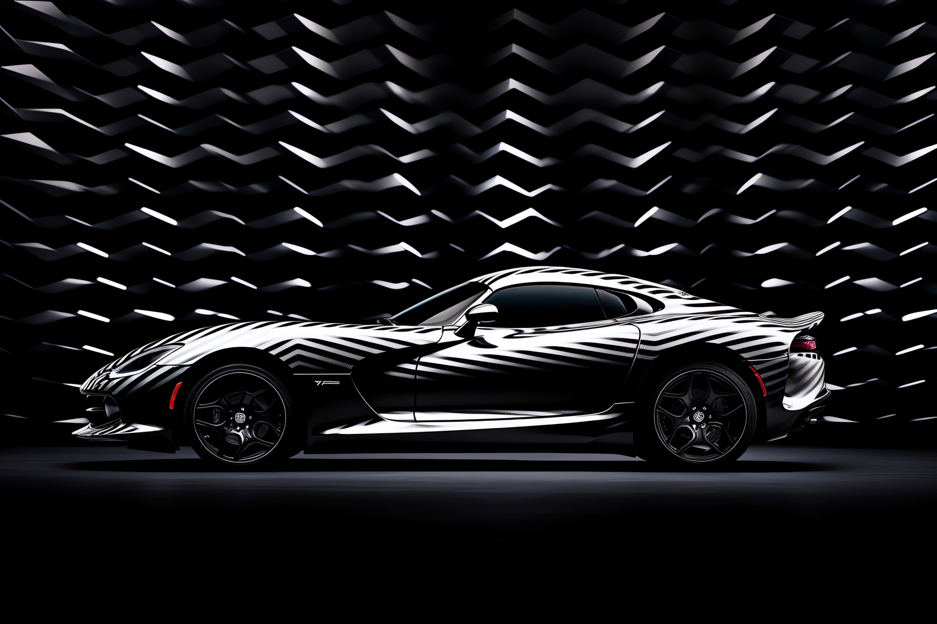 Srt Viper 2013 visual, Side pose, Patterned artistic medium, Creative automotive exposition, HD Desktop Wallpaper