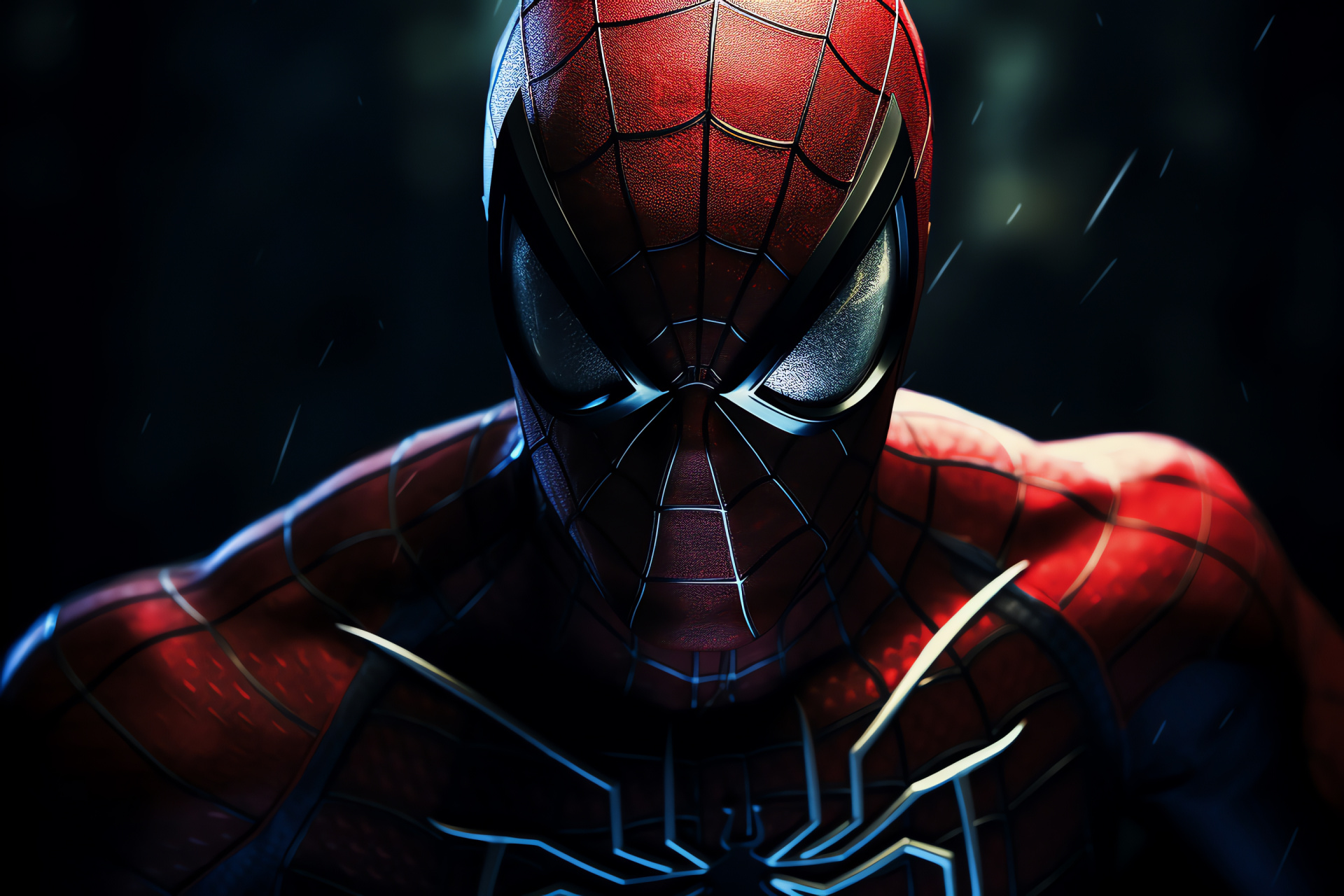 Spider-Man superhero, Marvel Comic hero, Web-slinger detail, Dual-tone suit, Powerful stance, HD Desktop Image