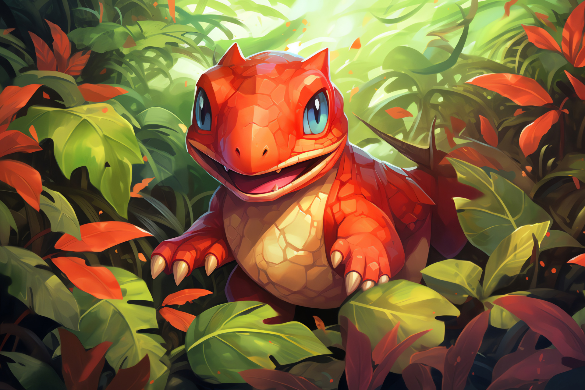 Charmeleon stealth, Rainforest, Dense plant life, Emerald canopy, Reptilian adaptation, HD Desktop Image