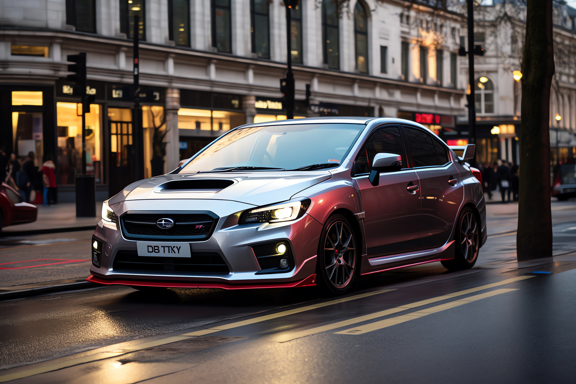 Subaru WRX, automotive photography, London tourism, hatchback body style, UK transport, HD Desktop Wallpaper