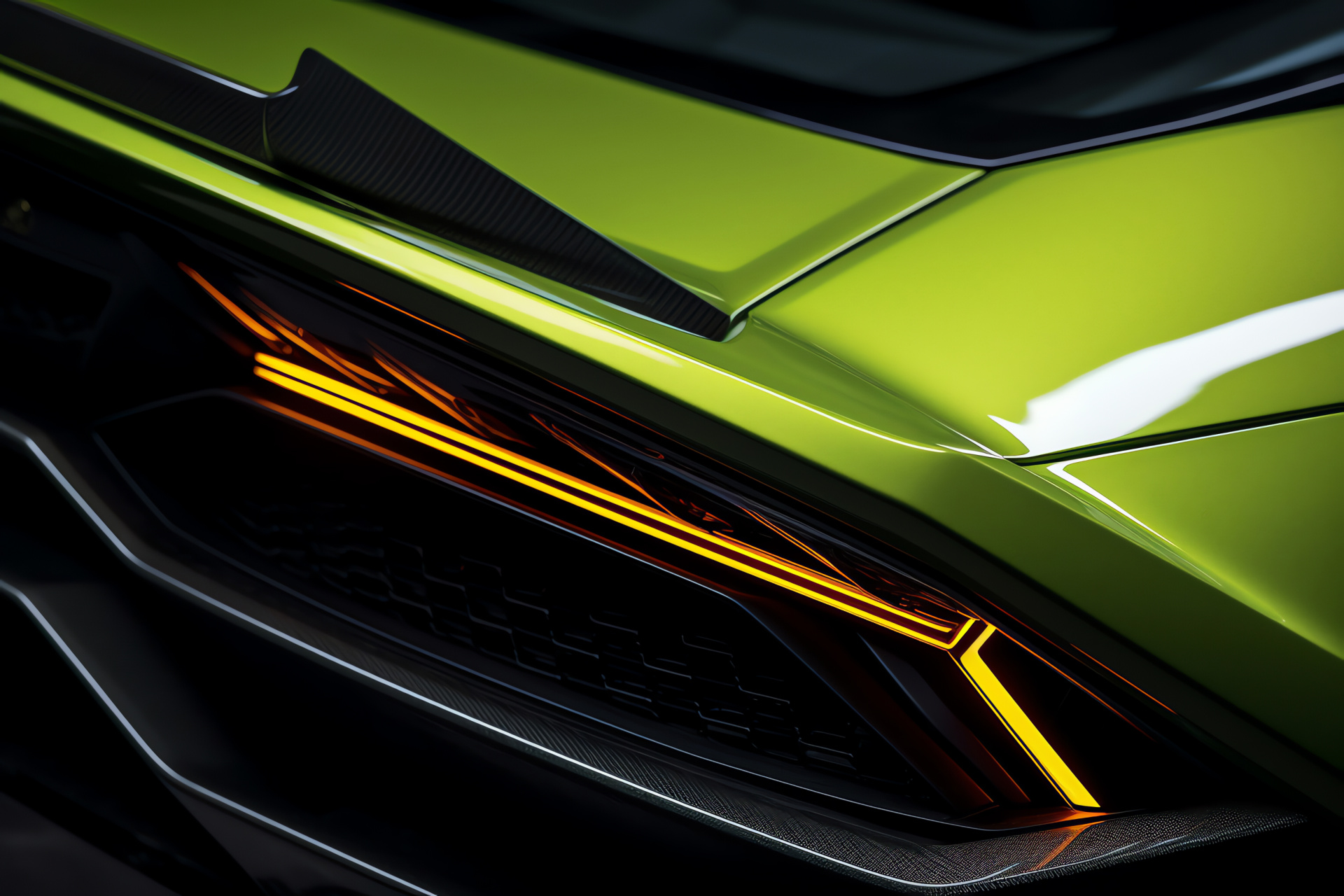 Lamborghini Huracn STO, Silverstone Circuit prowess, zoomed detail, aerodynamic sculpture, composite textures, HD Desktop Wallpaper