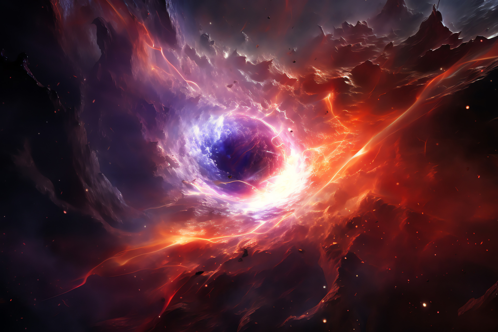 Supernova terminal blaze, Astronomical wonder, Galactic star demise, Space observation, Celestial scale, HD Desktop Image