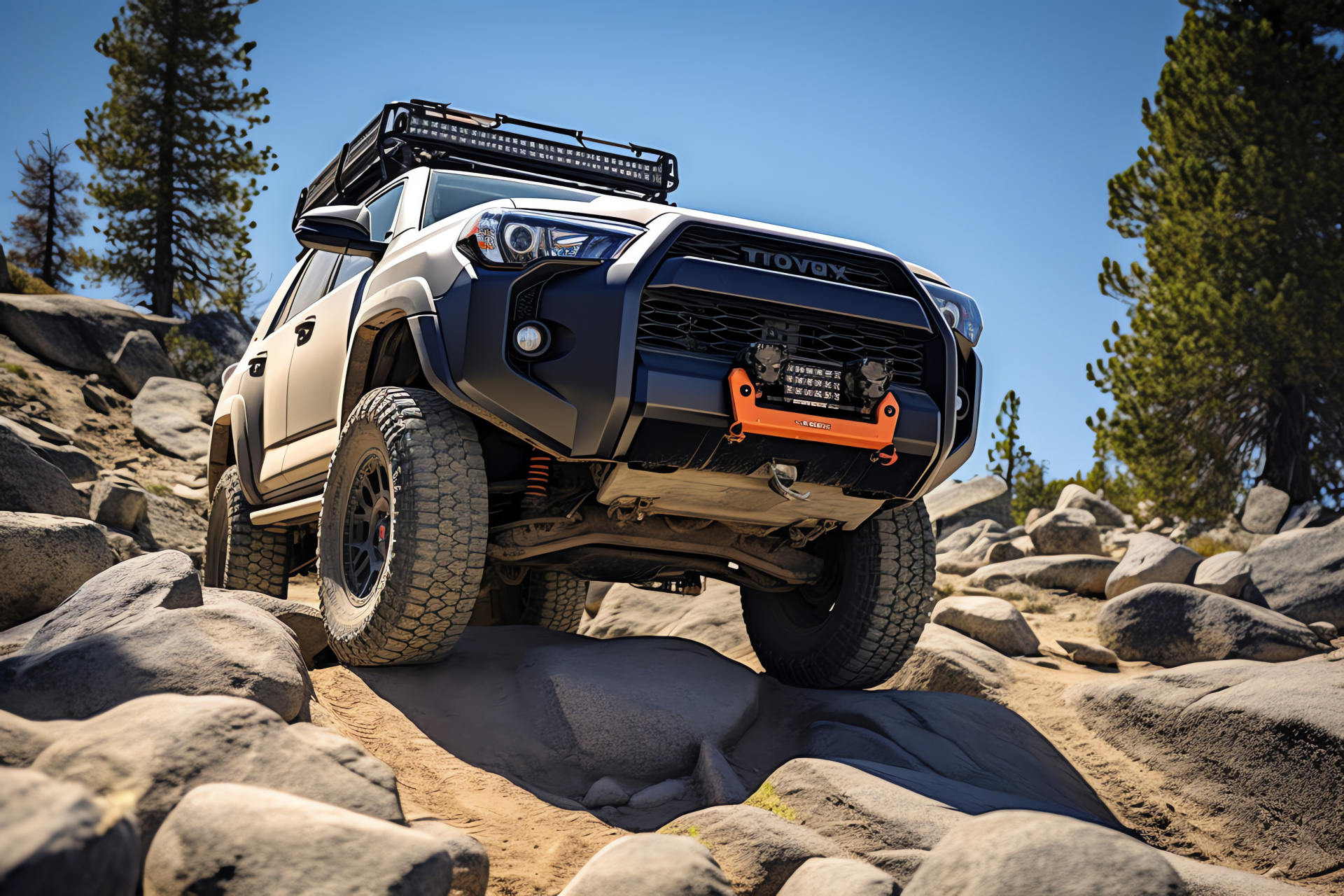 Toyota TRD Pro, Rubicon Trail adventure, Off-road design, Rock-crawling equipment, SUV resilience, HD Desktop Wallpaper