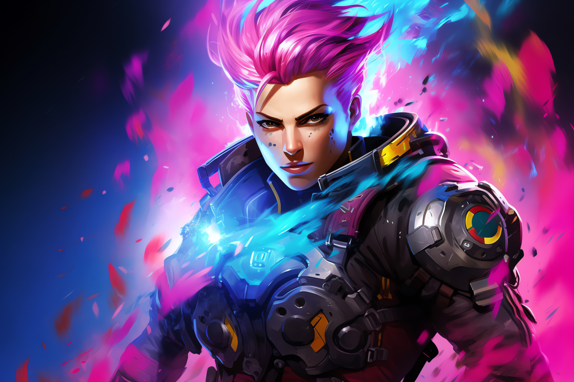Overwatchs Zarya, Russian soldier, Particle cannon, Mighty hero, Strength personified, HD Desktop Image