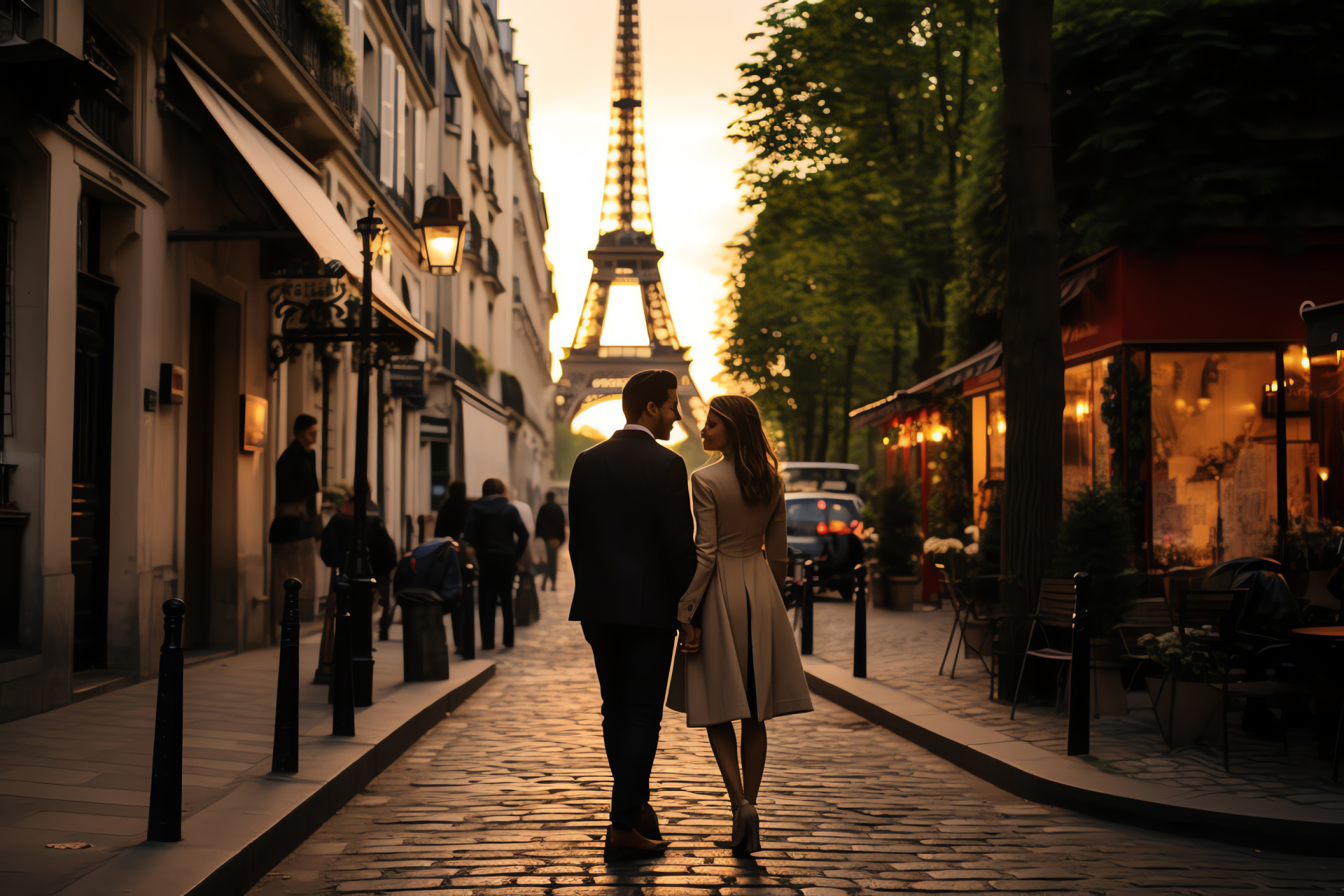 Wedding anniversary, Parisian celebration, Romantic rendezvous, France, Quaint bistros, HD Desktop Wallpaper