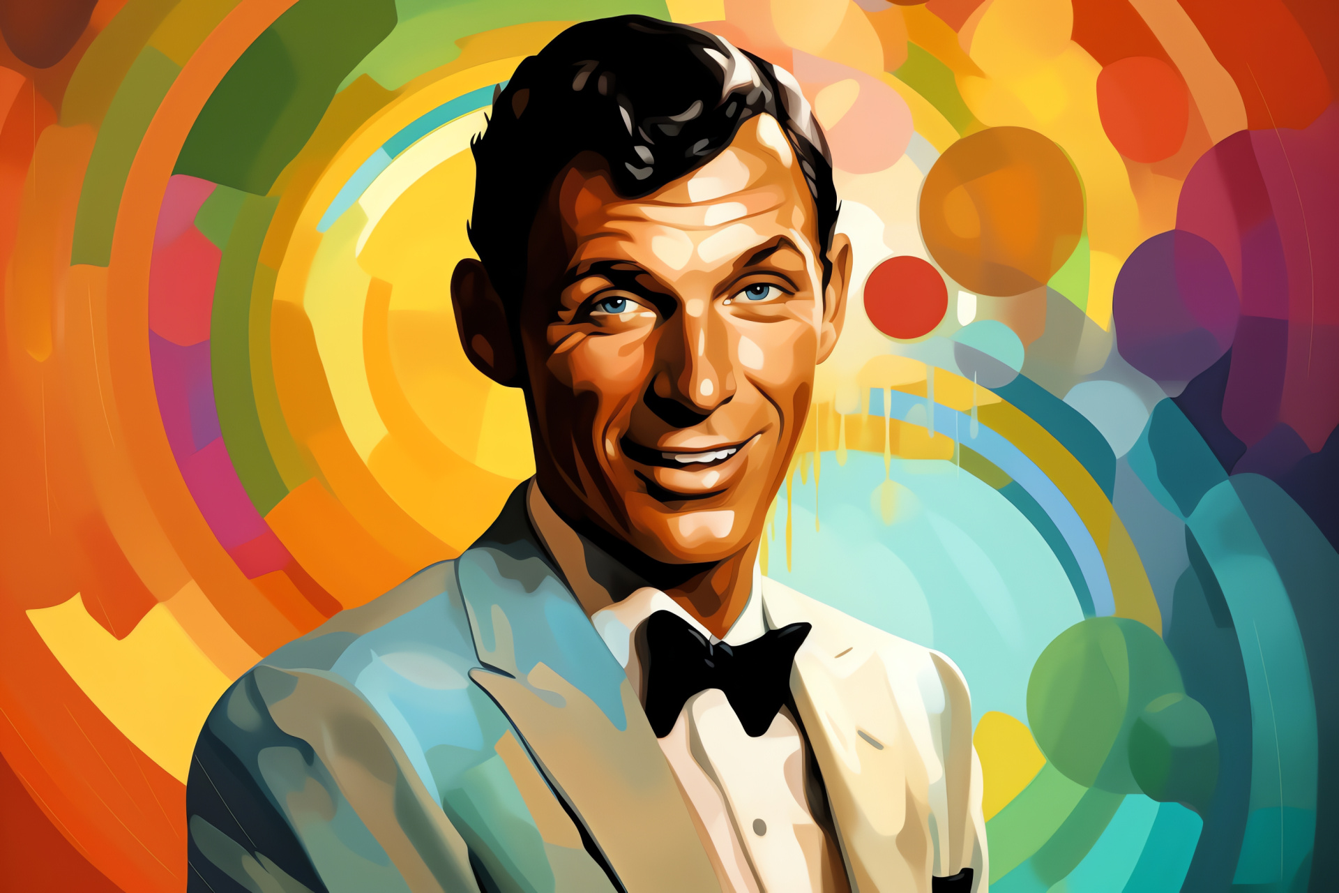 Legendary singer, Sinatra, stage presence, suave appearance, tailored wardrobe, HD Desktop Wallpaper