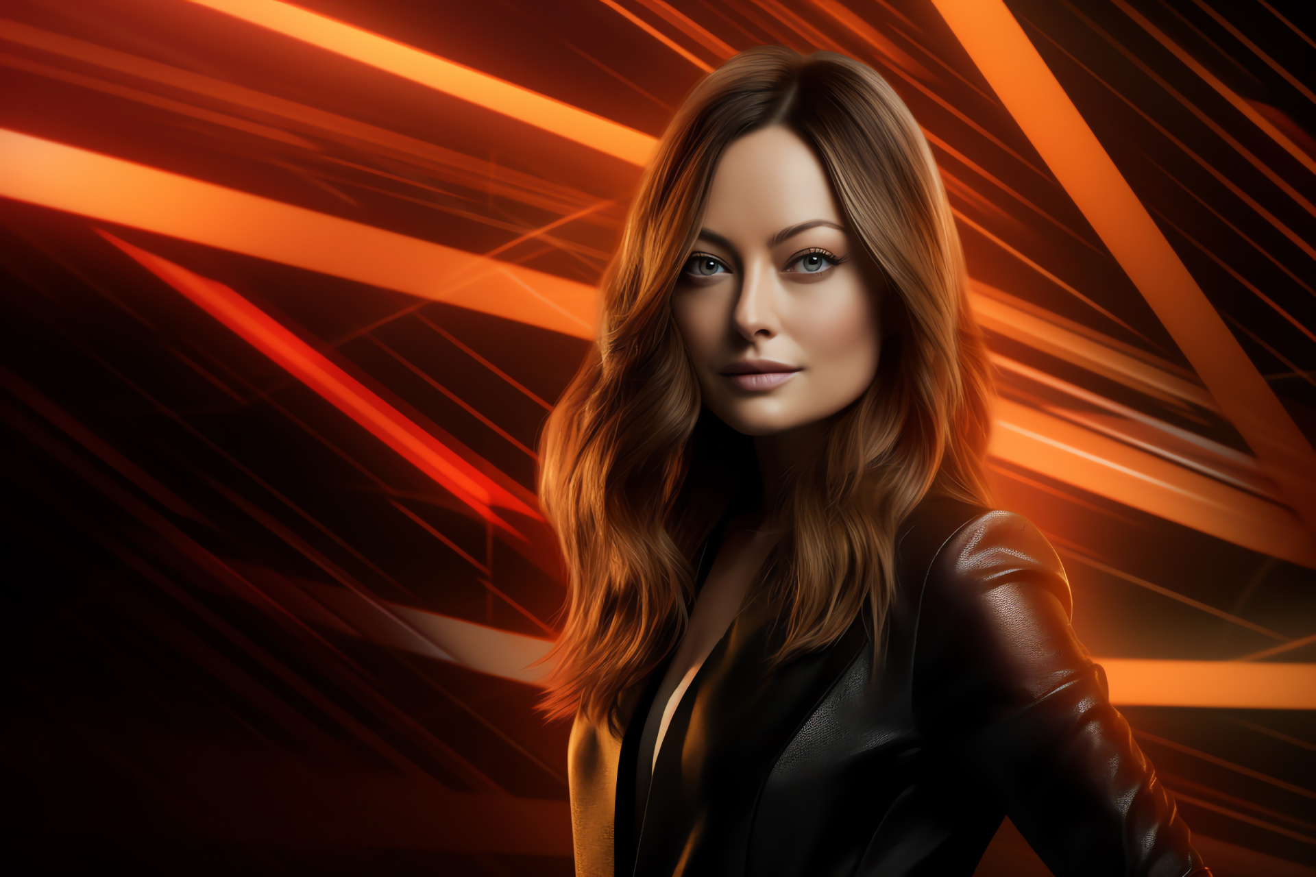 Olivia Wilde, film actress, penetrating gaze, dramatic stance, cinematic poker, HD Desktop Wallpaper