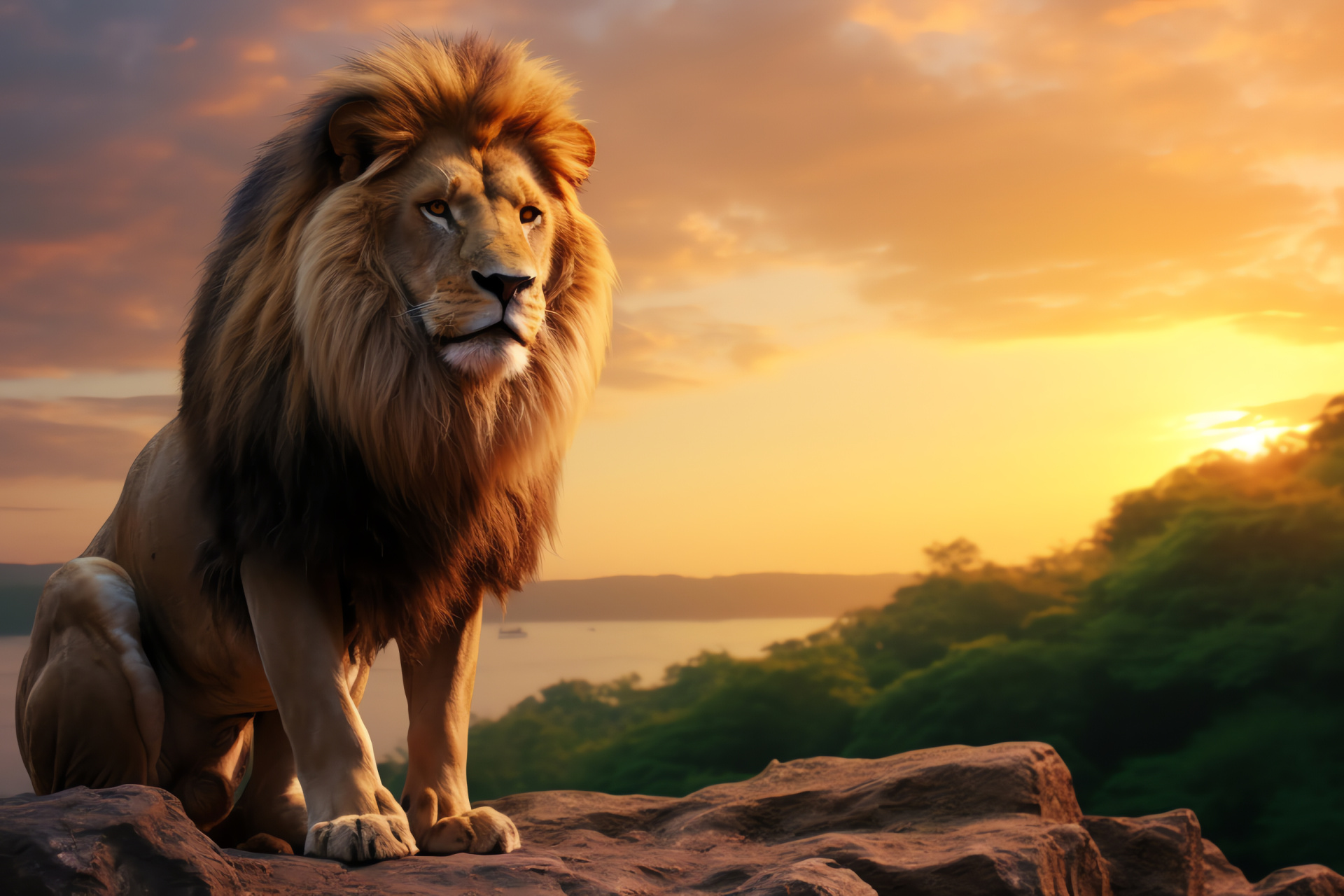 Aslan, Majestic lion, Chronicles of Narnia, C.S. Lewis tale, Fantasy creature, HD Desktop Wallpaper