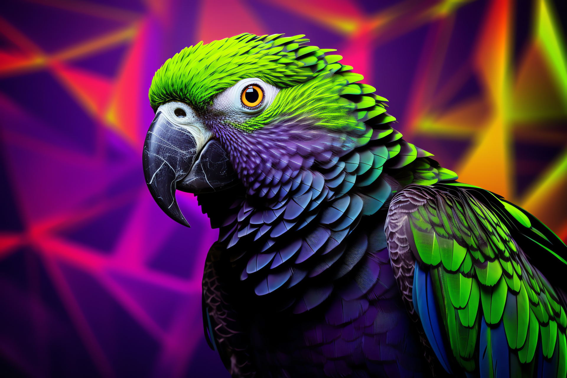 Perched parrot, Unique coloration, Tropical bird, Avian enthusiast, Wildlife beauty, HD Desktop Wallpaper