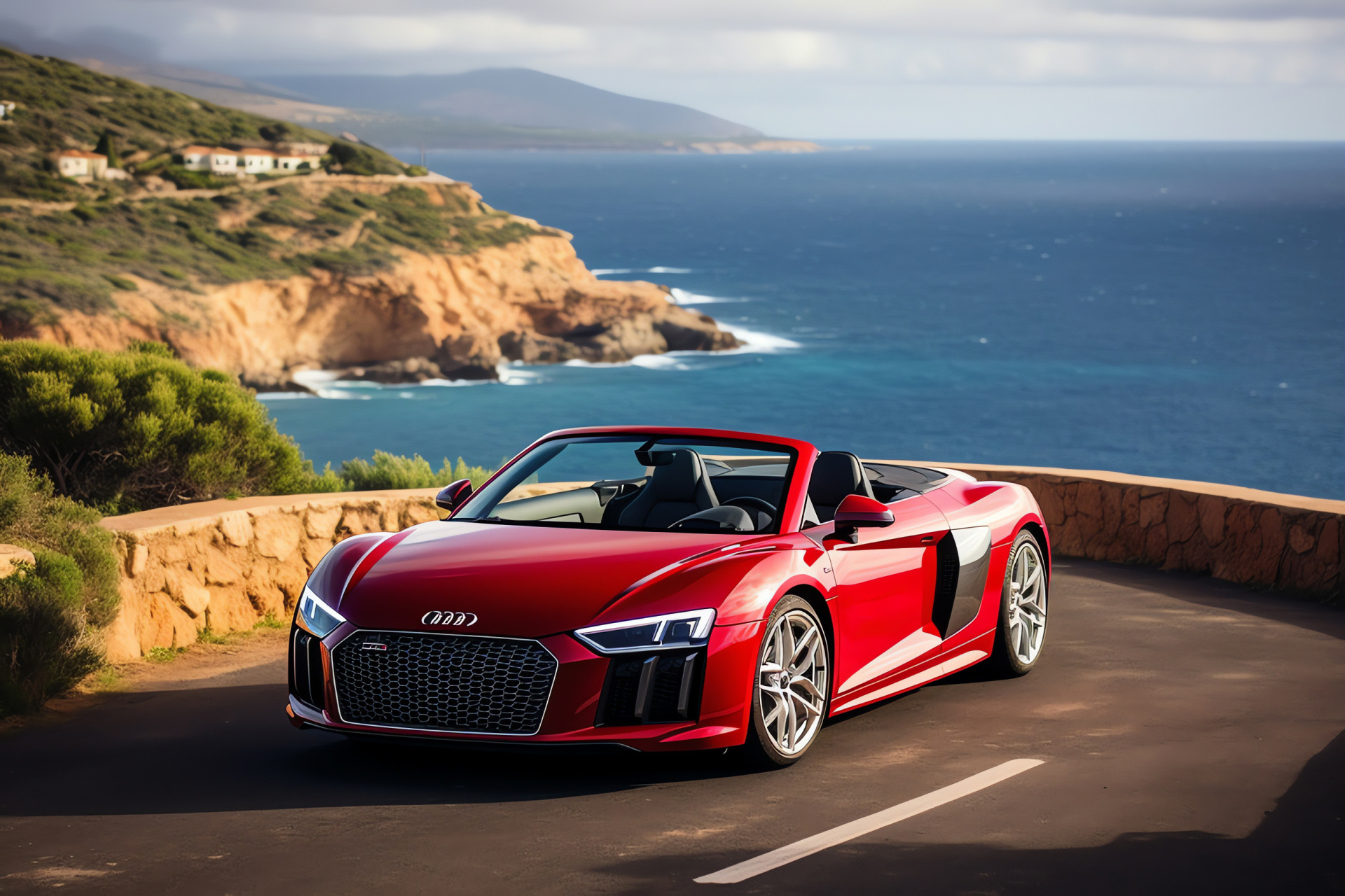 Audi R8 V10 Plus, Great Ocean Road, Australian scenic route, German engineering, Speed and precision, HD Desktop Wallpaper