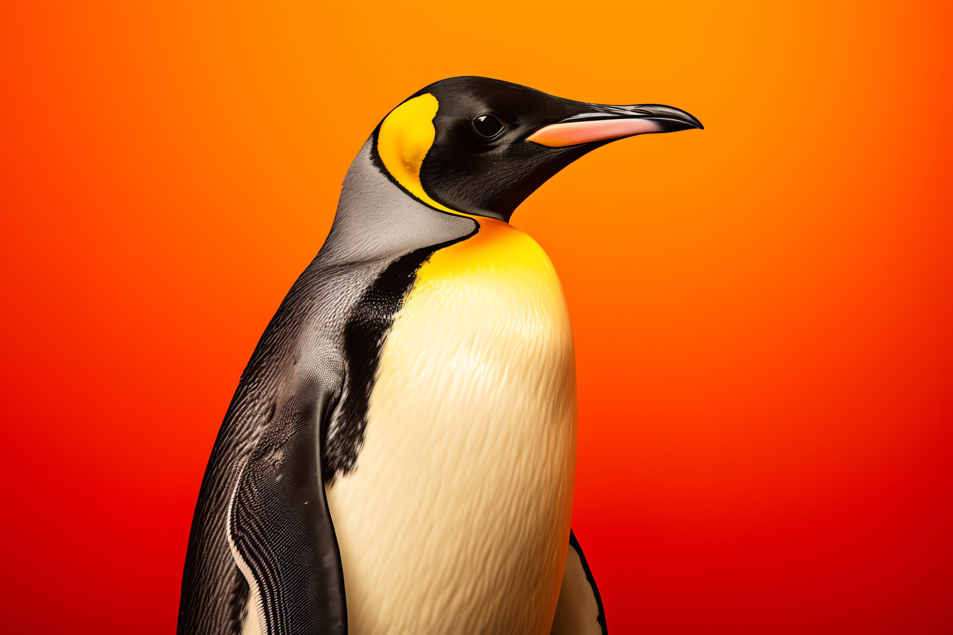 Emperor penguin portrait, Antarctic bird species, unique avian creature, polar animal, wildlife photography, HD Desktop Image