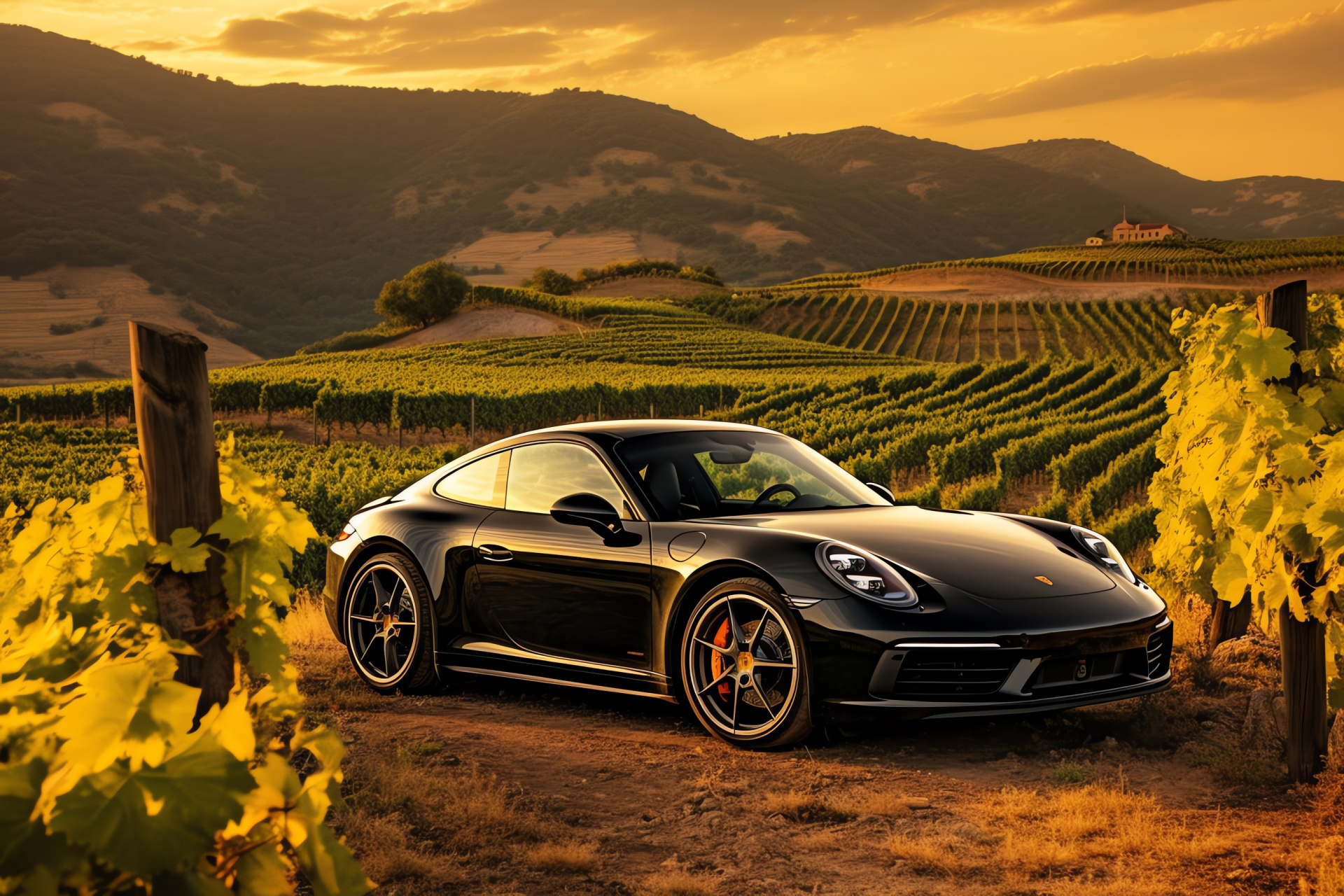 Porsche GT3 in Tuscany, Italian countryside tour, GT3 Touring Package, Idyllic European scenery, Exquisite travel experience, HD Desktop Image