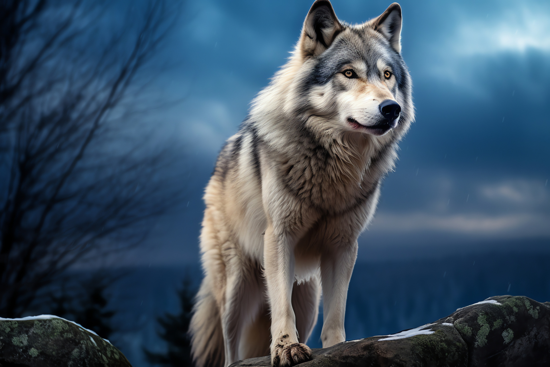 Wolf scenery, Snowy wildlife, Forest mammal, Ice-coated fur, Predator eyes, HD Desktop Wallpaper