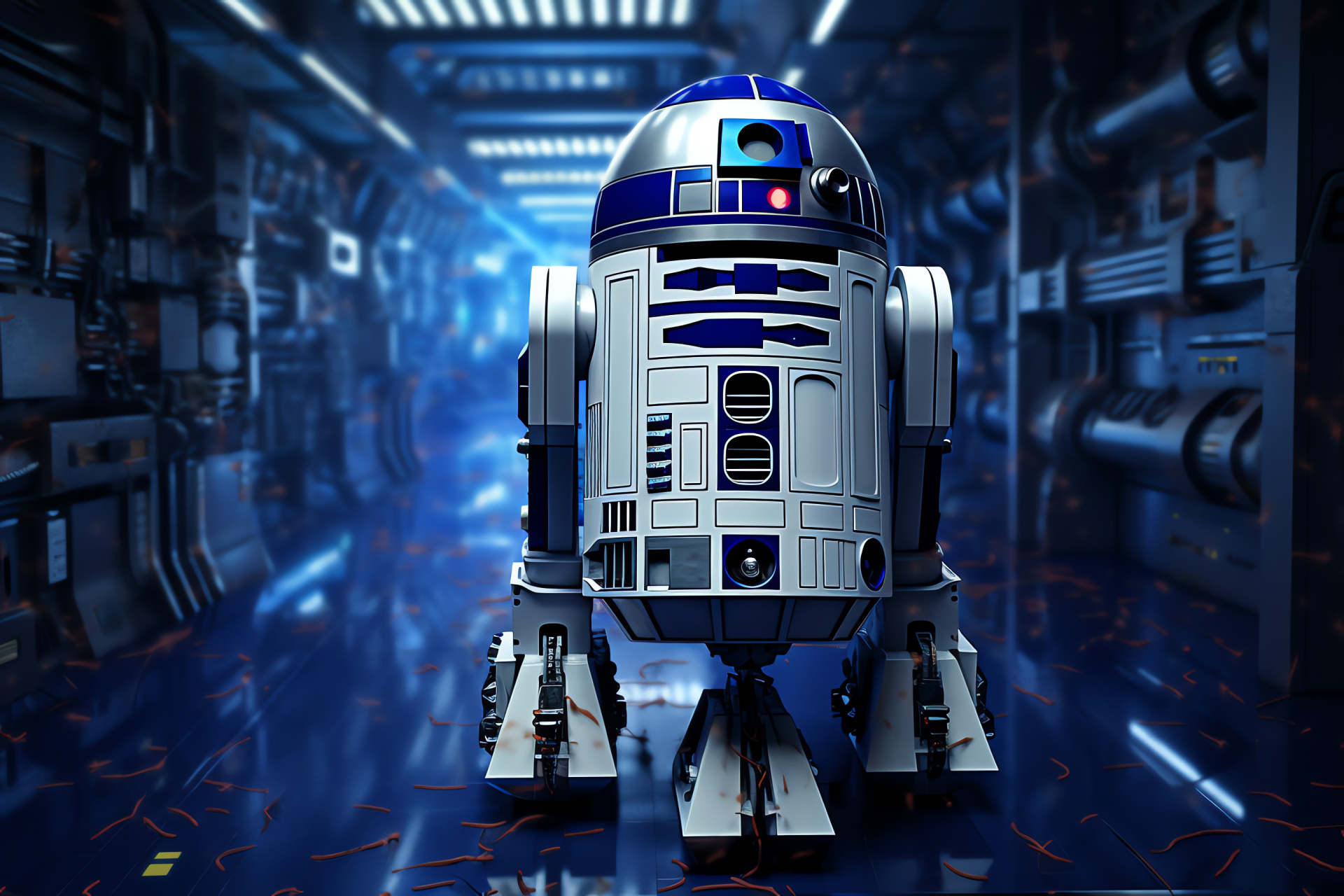 R2-D2 mission, High-risk infiltration, Secure Star Wars facility, Droid's compact design, Classified operation, HD Desktop Wallpaper