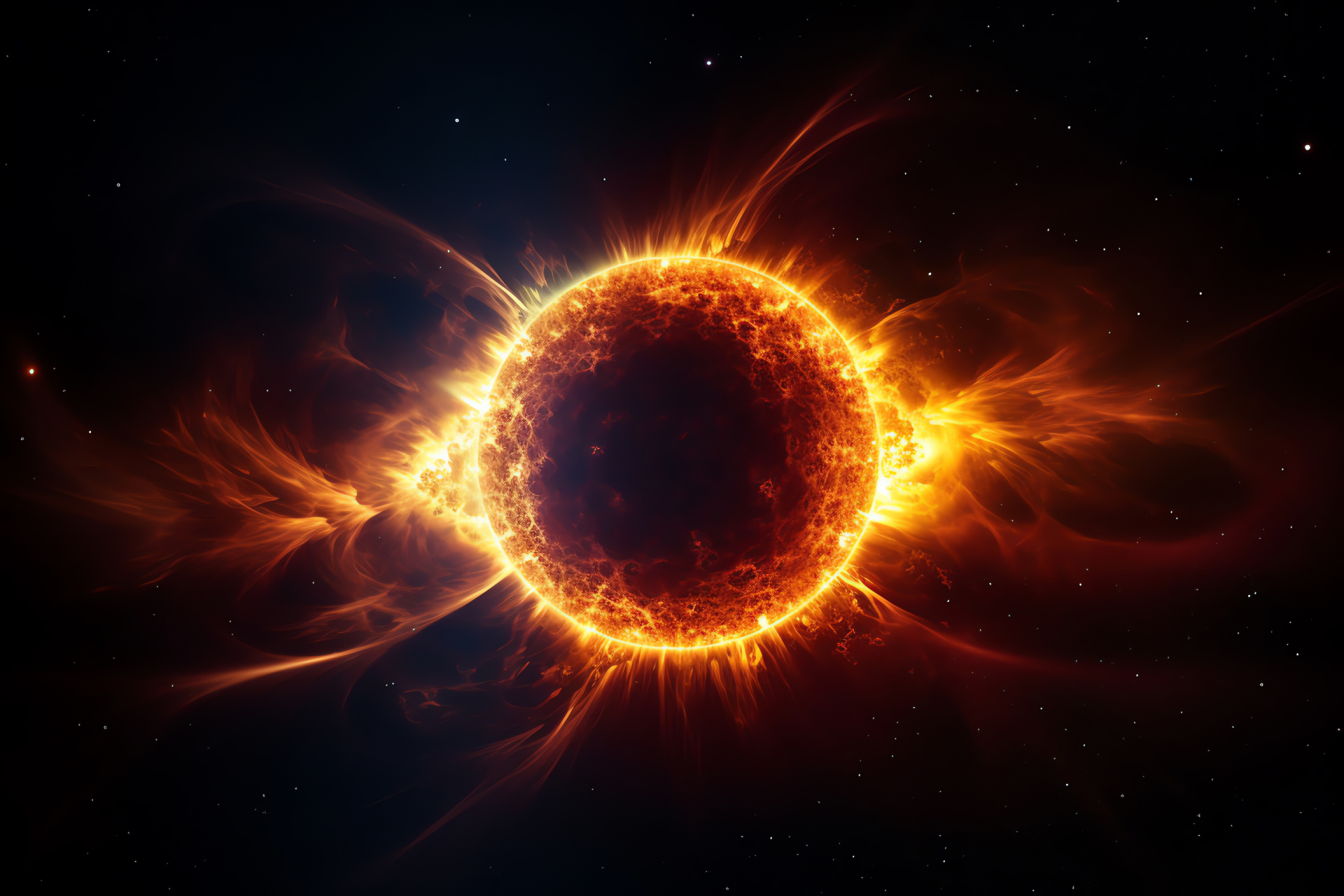 Solar obscuration, Universe mystery, Celestial orb, Daytime darkness, Sun occlusion, HD Desktop Wallpaper