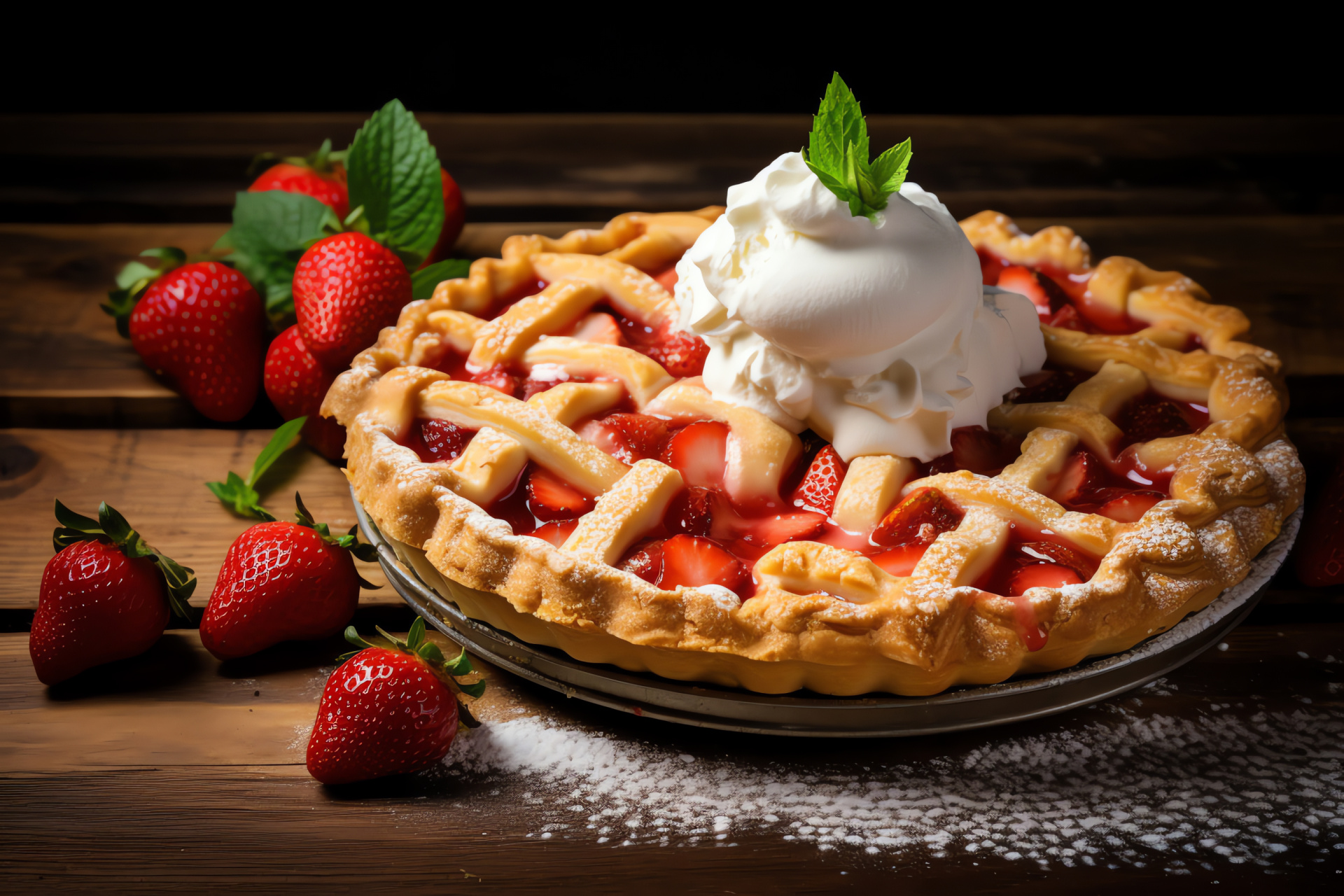 Homemade dessert, Delightful pie, Baked goods, Strawberry filling, Culinary tradition, HD Desktop Wallpaper