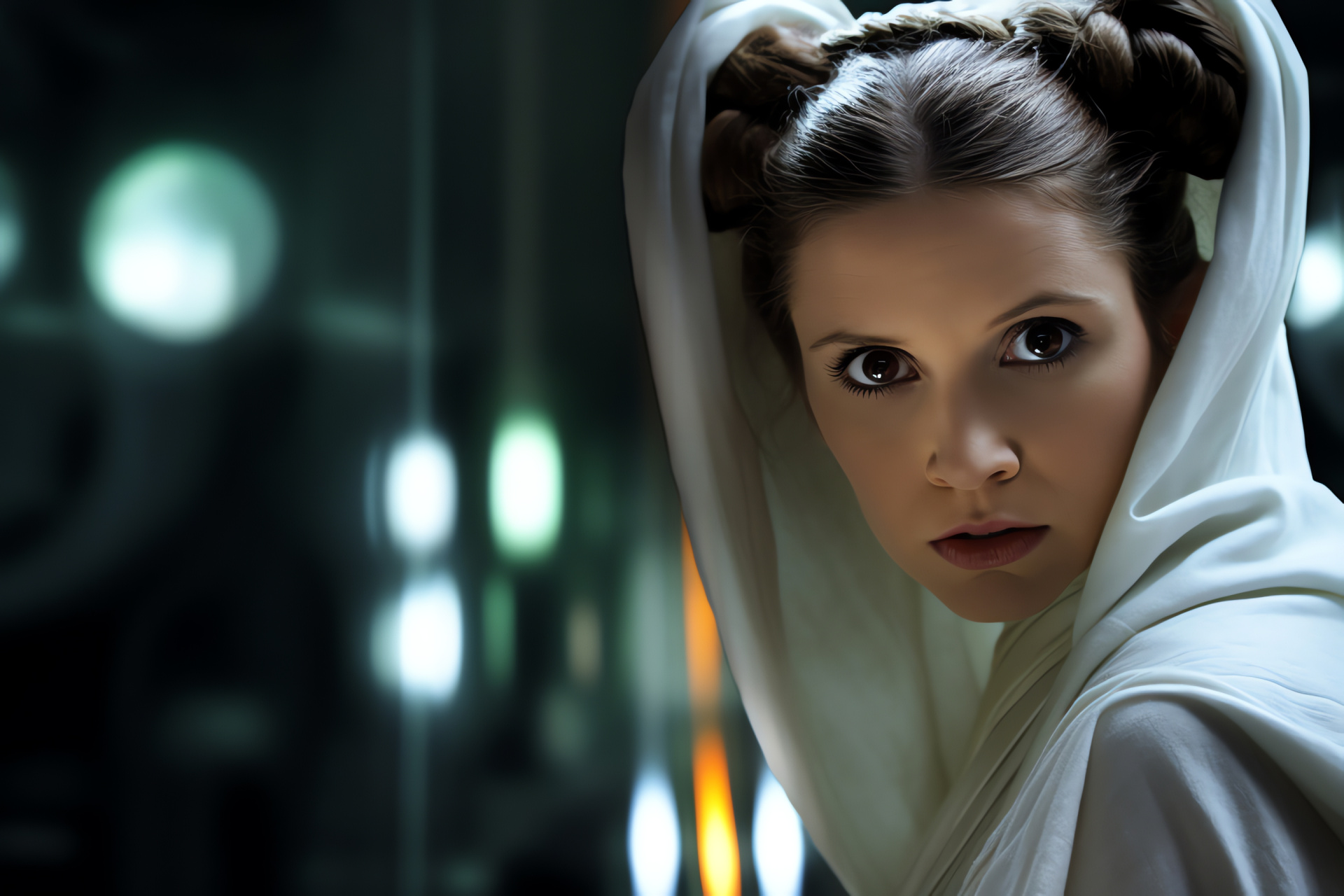 Princess Leia Organa, Galactic Force, Metaphysical abilities, Royal silhouette, Telekinetic prowess, HD Desktop Image