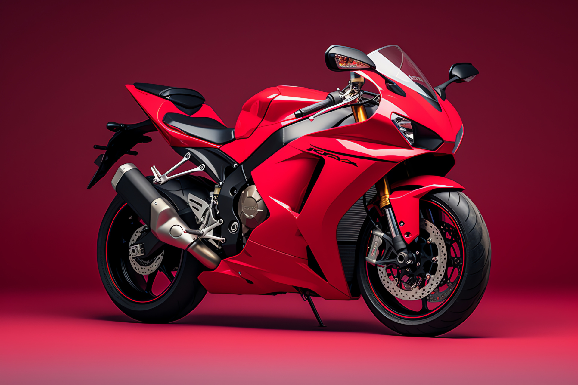 Street Bike, Honda CBR1000RR-R Fireblade SP, Bird's-eye perspective, Red tint, Reddish base, HD Desktop Image