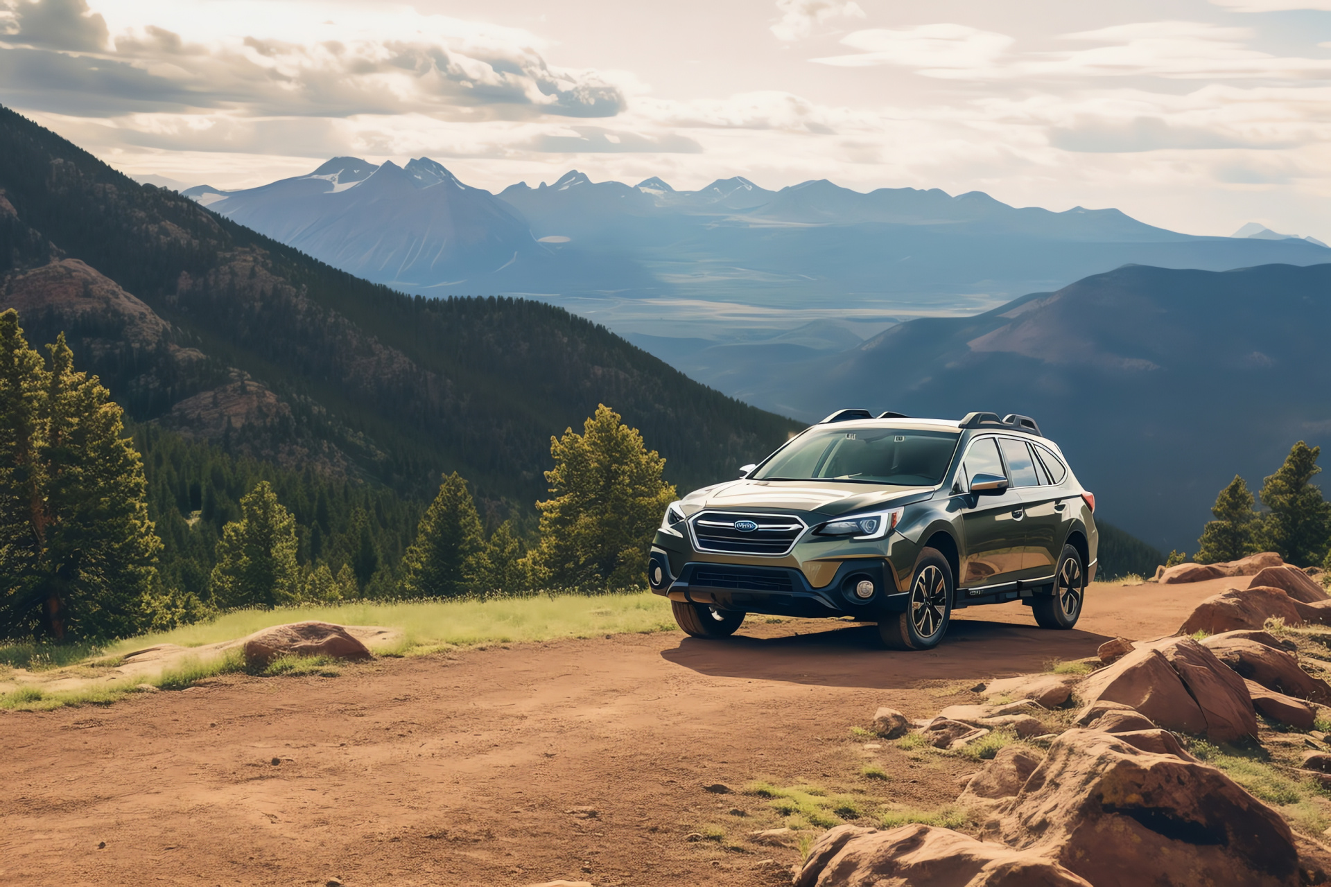 Subaru Outback Colorado, all-wheel-drive reliability, tackling rocky paths, mountainous terrain adventure, outdoor enthusiast, HD Desktop Wallpaper