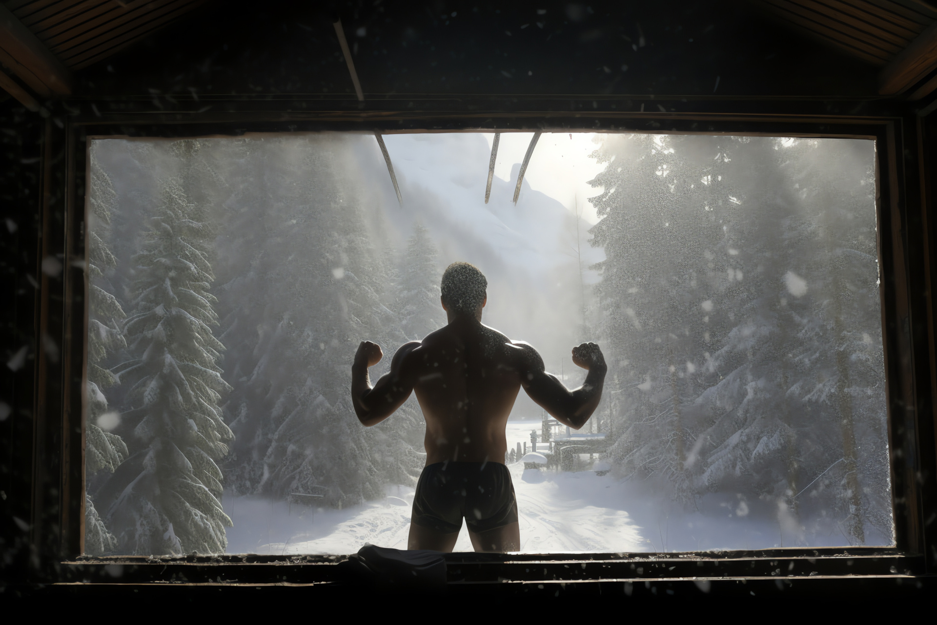 Rocky IV remote training, wilderness retreat, Soviet setting, athlete's discipline, narrative development, HD Desktop Image