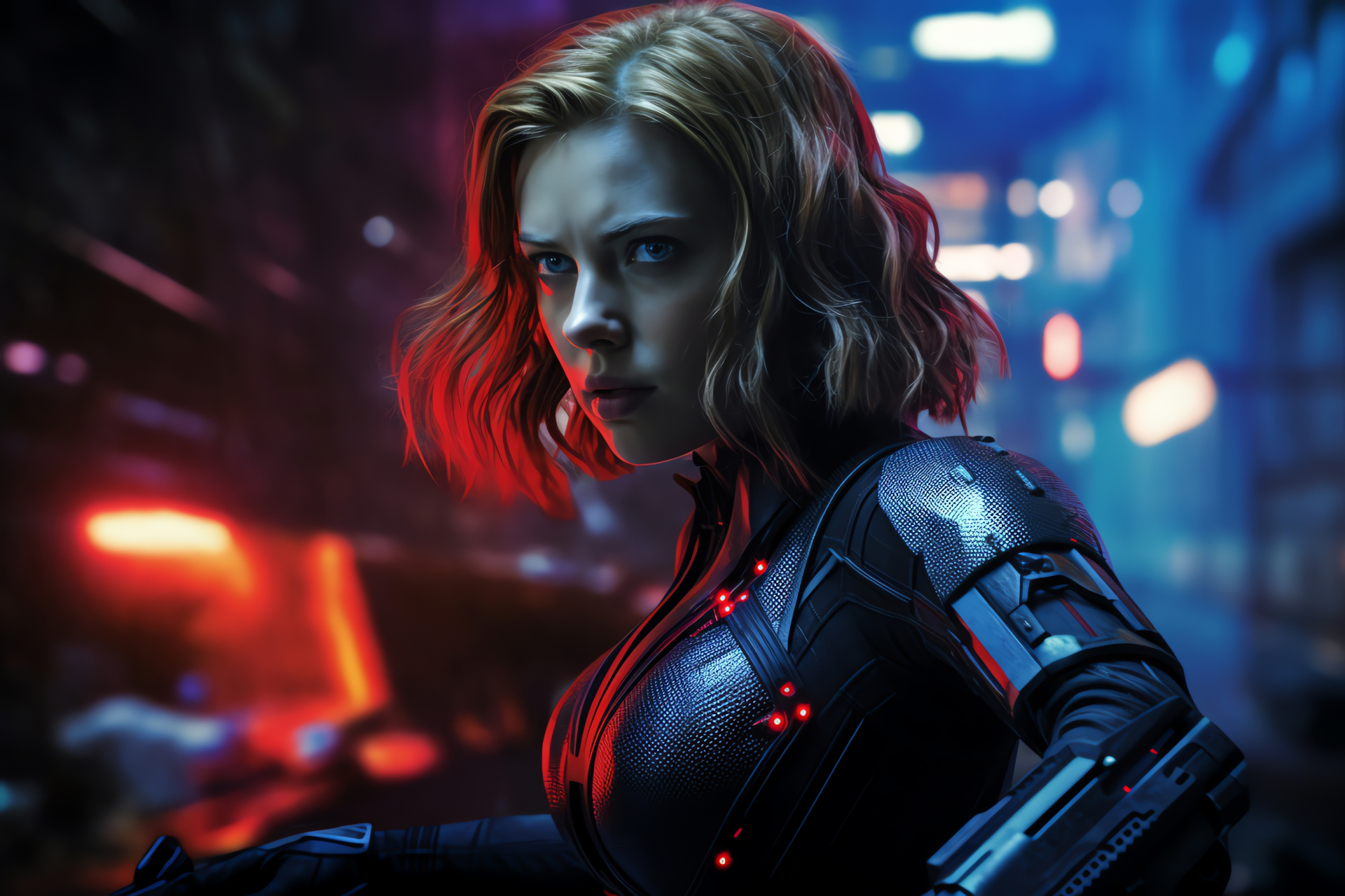 Black Widow aiming, Tactical stance, Precision focus, Handgun proficiency, Heroine portrait, HD Desktop Wallpaper