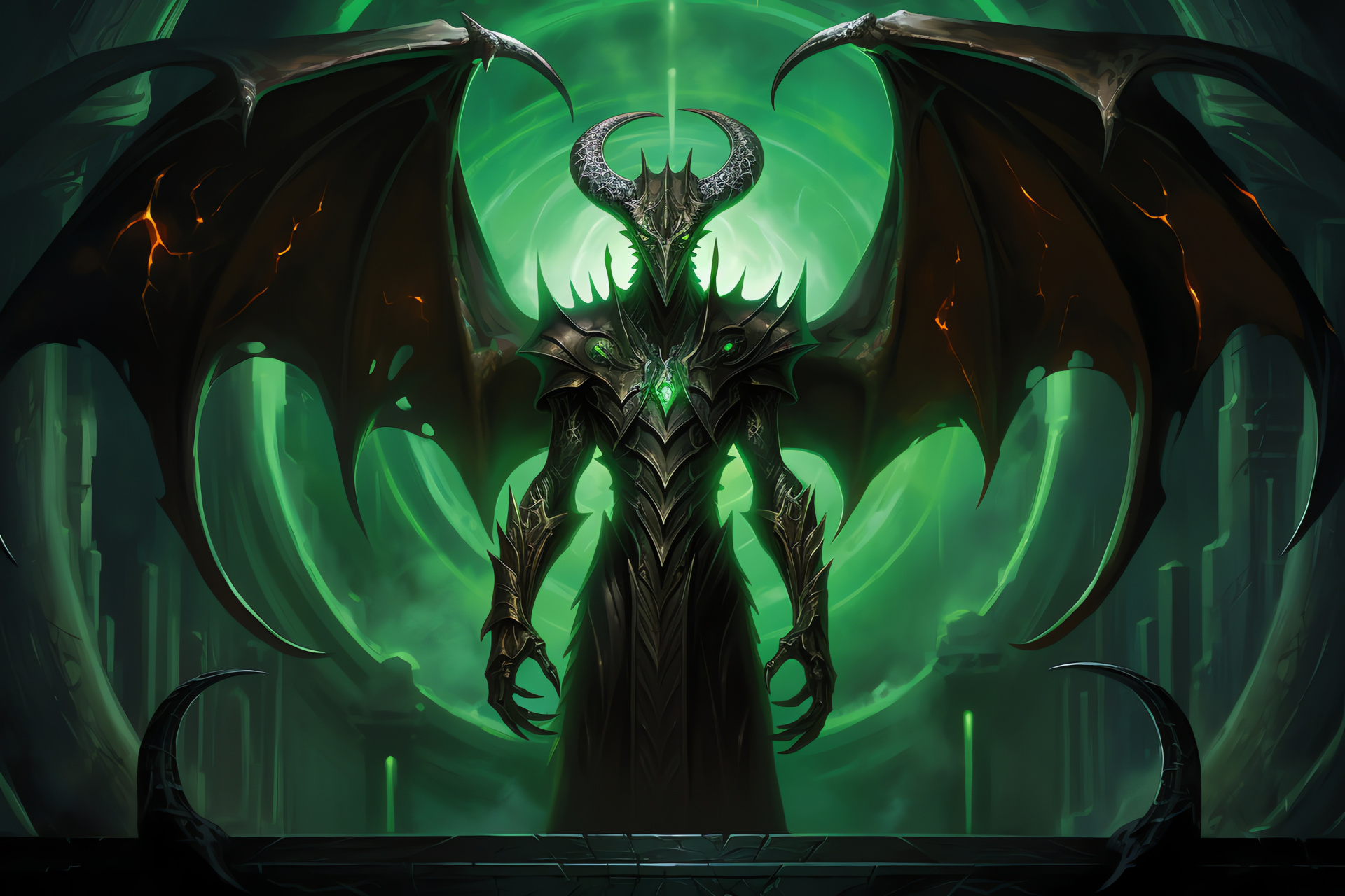 Nicol Bolas intelligence, Planeswalker with blue gaze, Dragonic tactics, Strategic dominance, Magical universe, HD Desktop Image