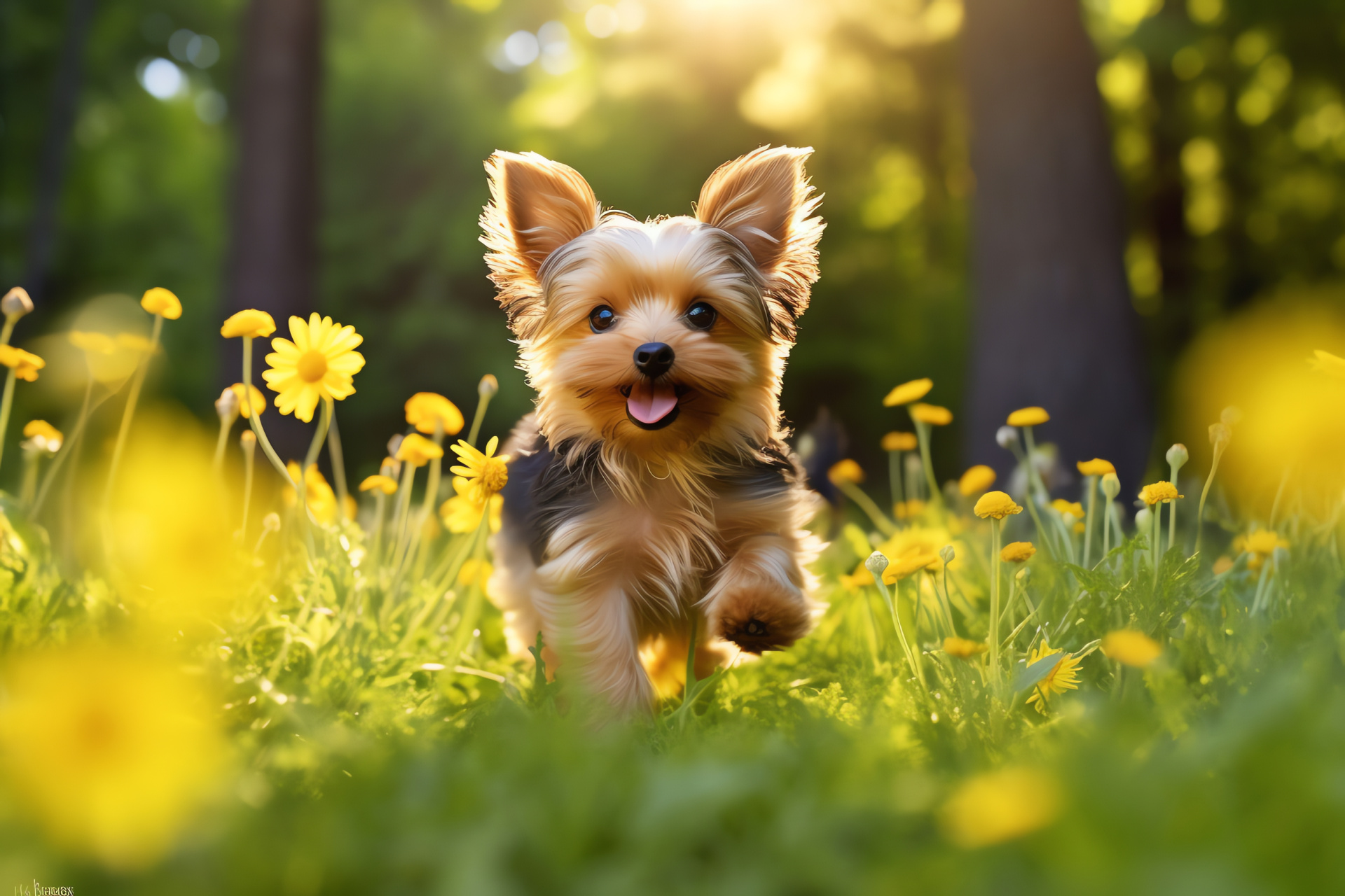 Small breed dog, Hazel-eyed canine, Silky-coated terrier, Toy dog group, Yorkshire terrier puppy, HD Desktop Wallpaper